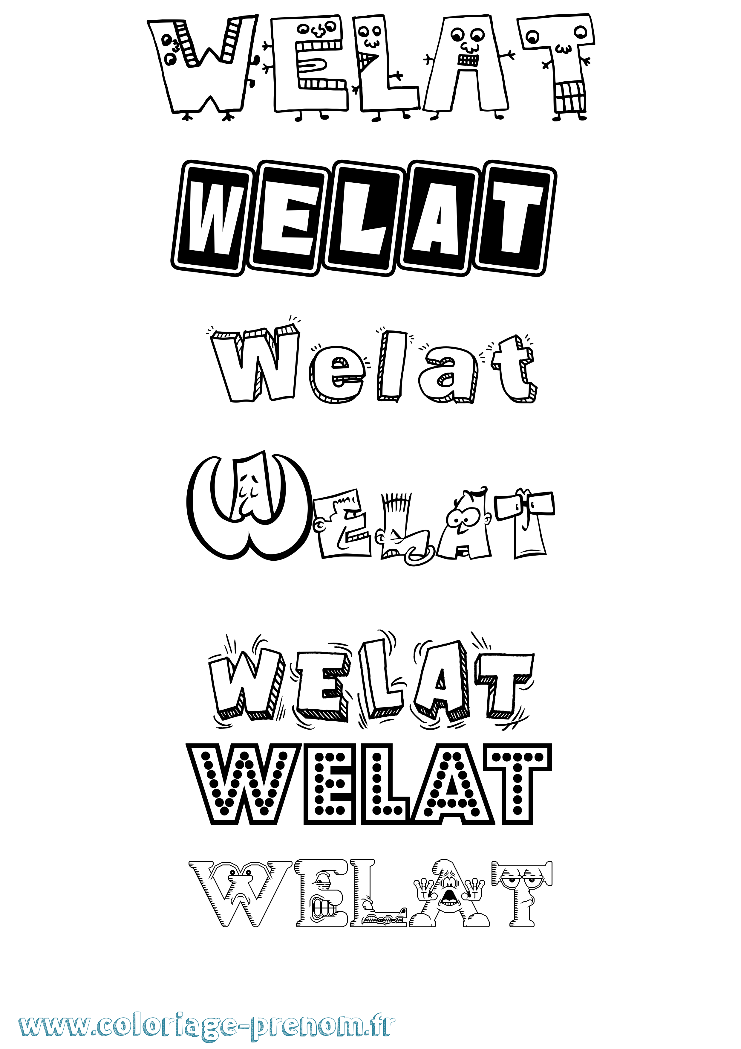 Coloriage Welat Fun Coloriage prénom Welat Fun