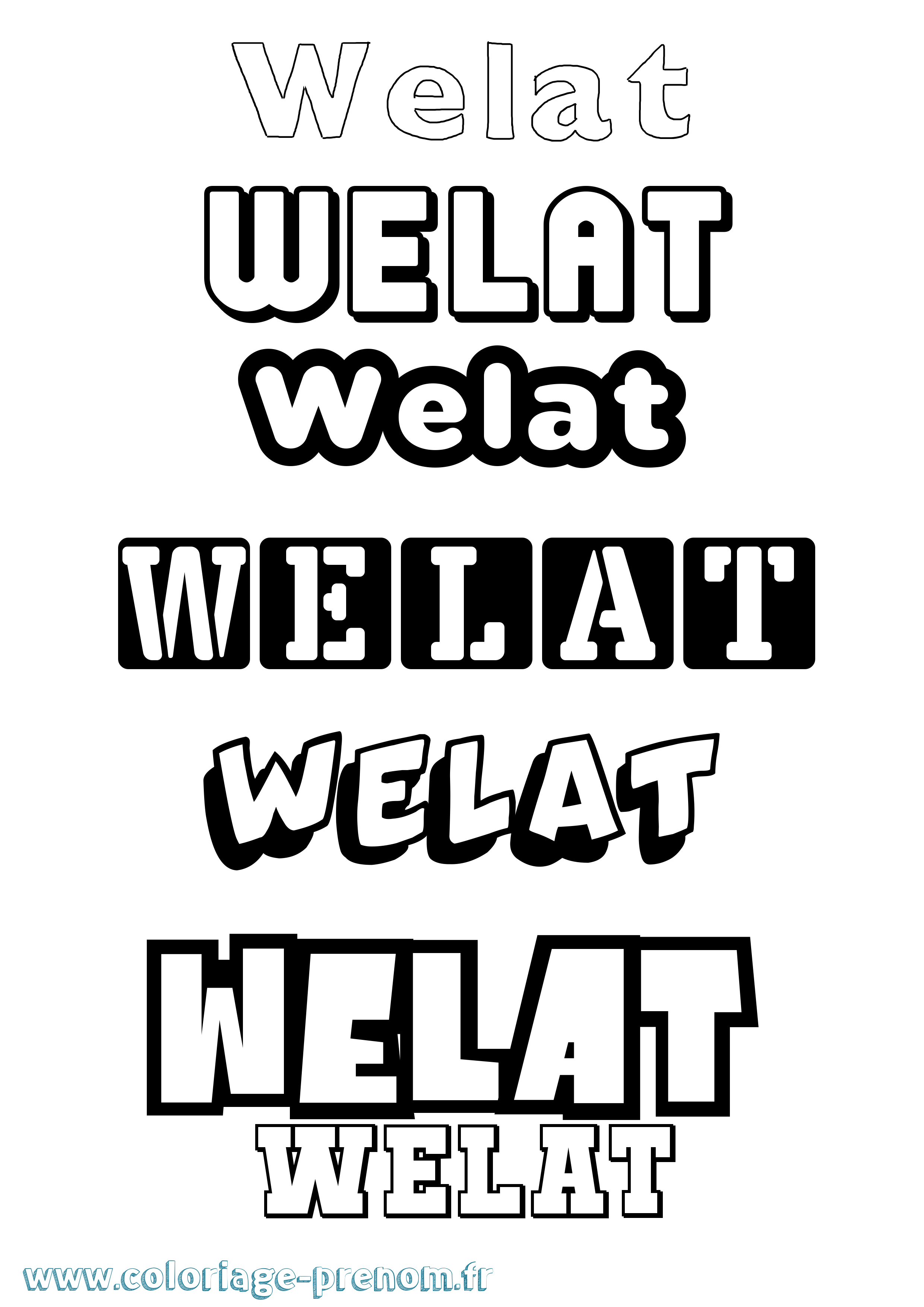 Coloriage Welat Simple Coloriage prénom Welat Simple