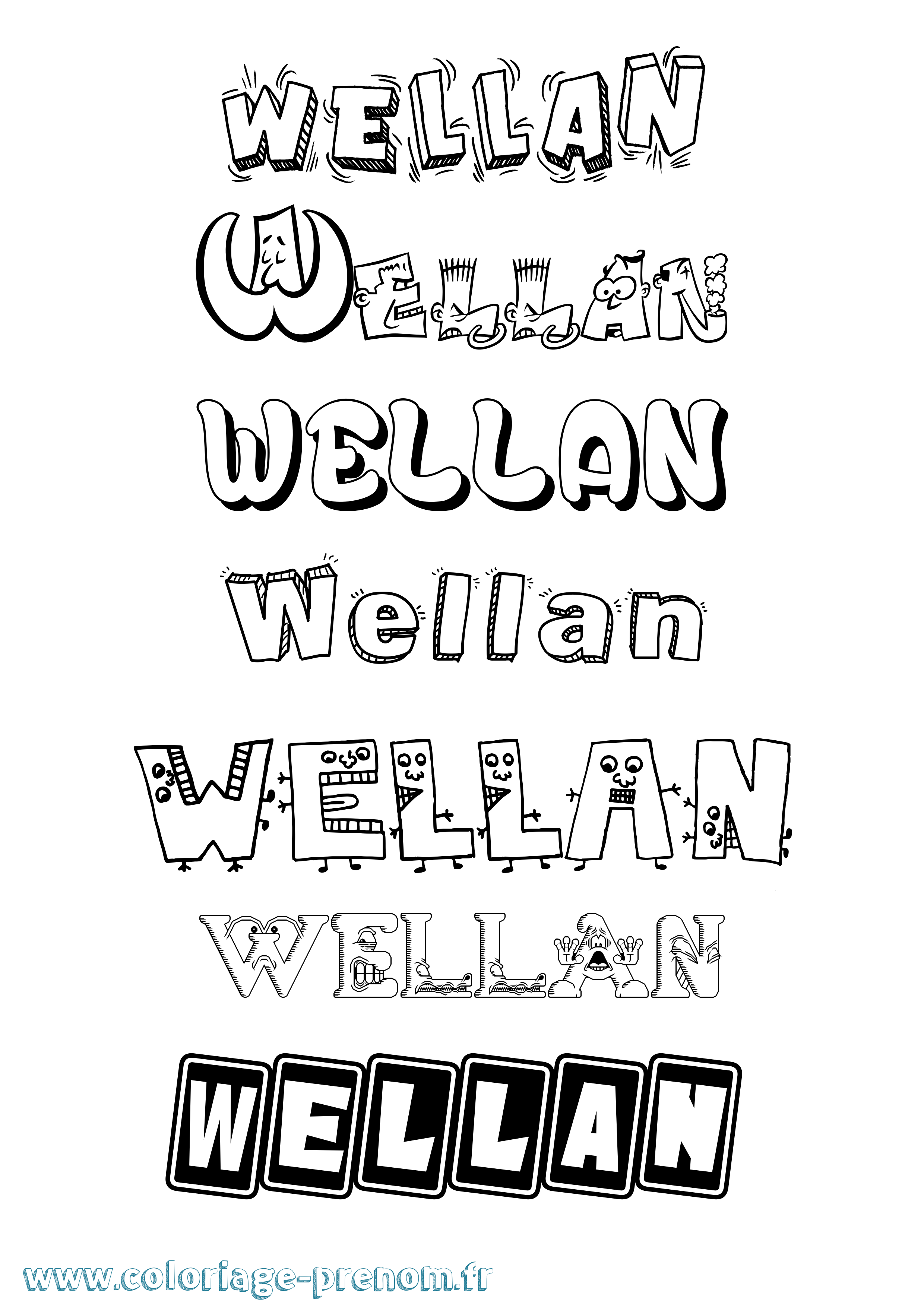 Coloriage Wellan Fun Coloriage prénom Wellan Fun