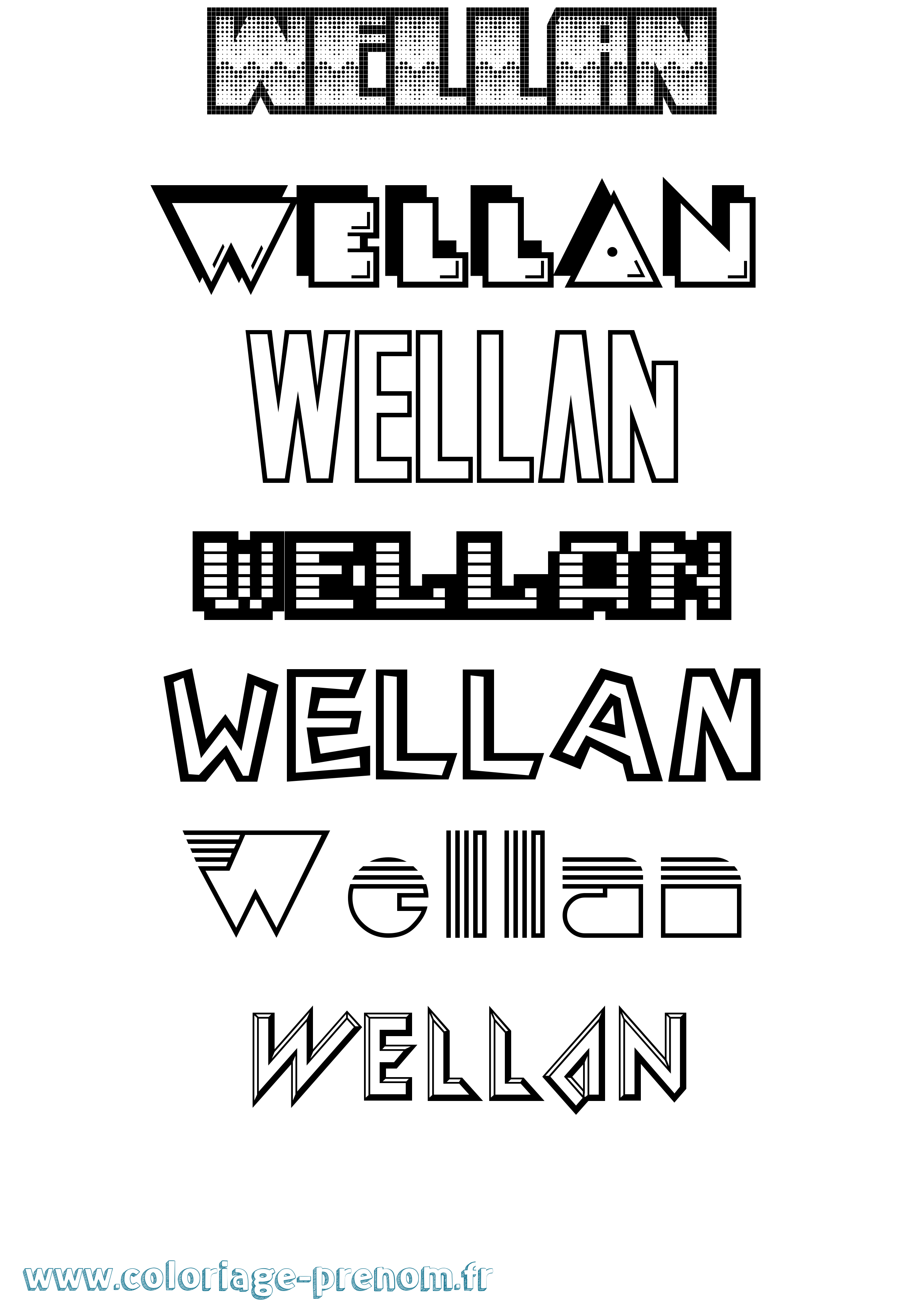 Coloriage Wellan Jeux Vidéos Coloriage prénom Wellan Jeux Vidéos
