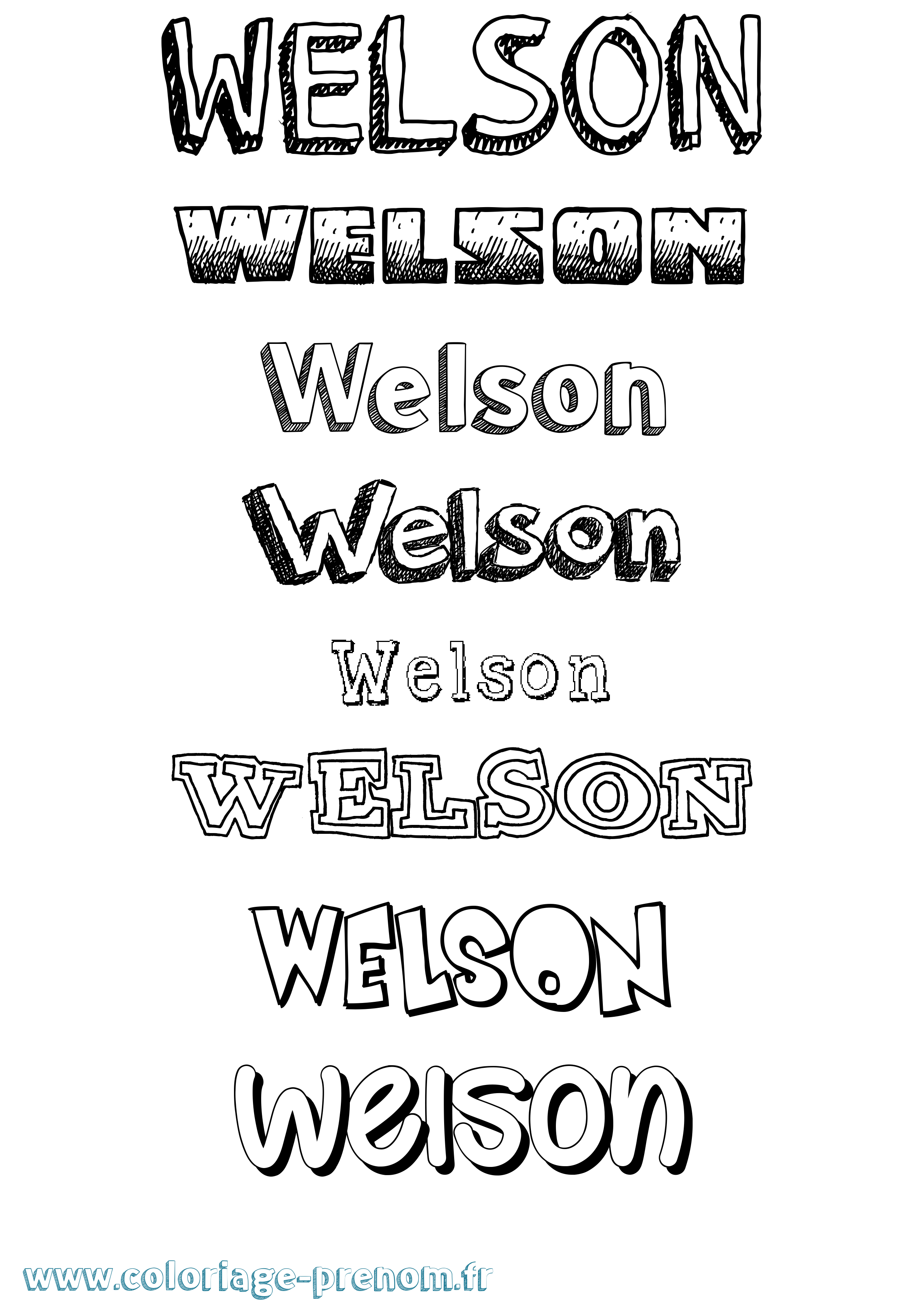 Coloriage Welson Dessiné Coloriage prénom Welson Dessiné