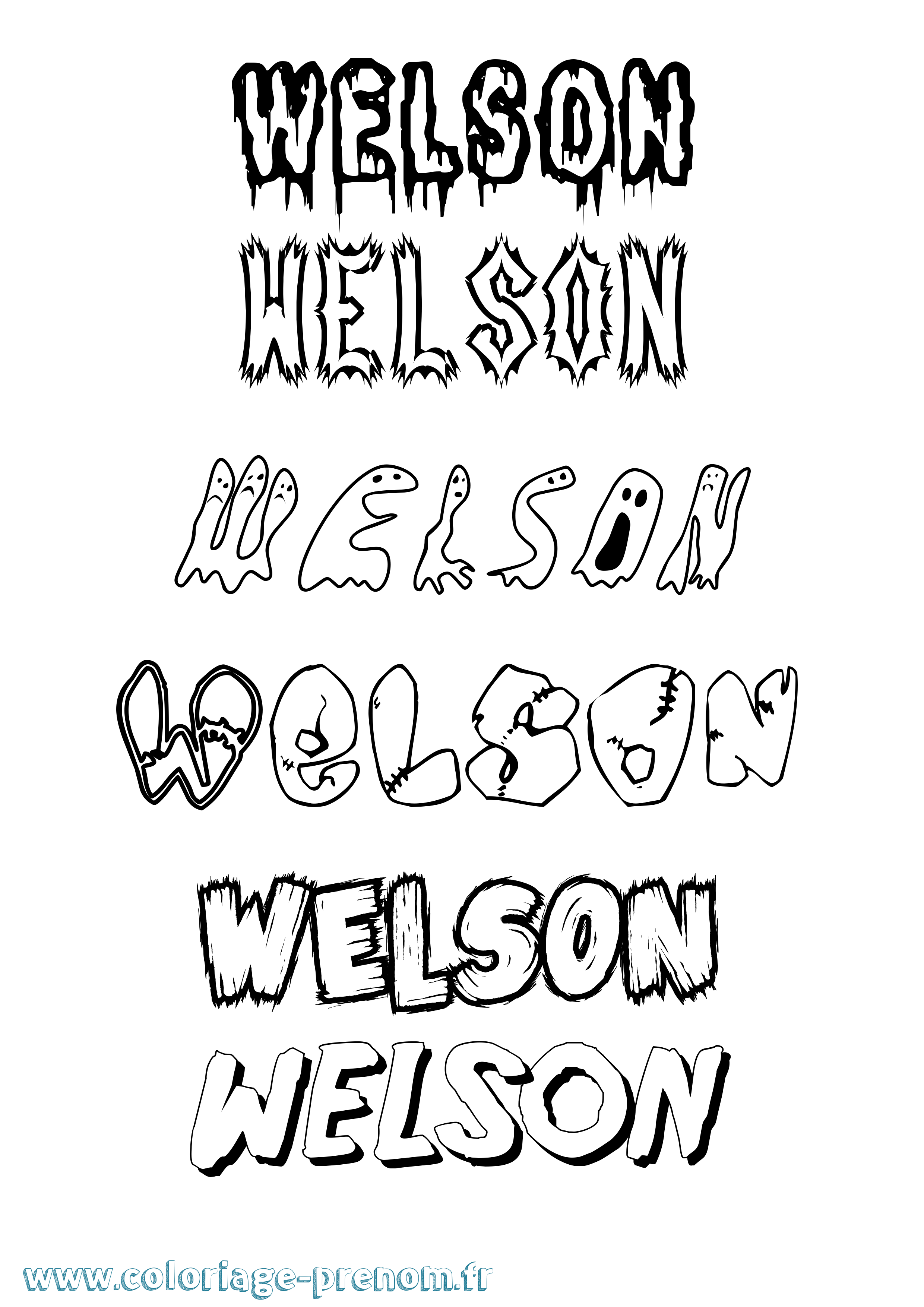 Coloriage Welson Frisson Coloriage prénom Welson Frisson