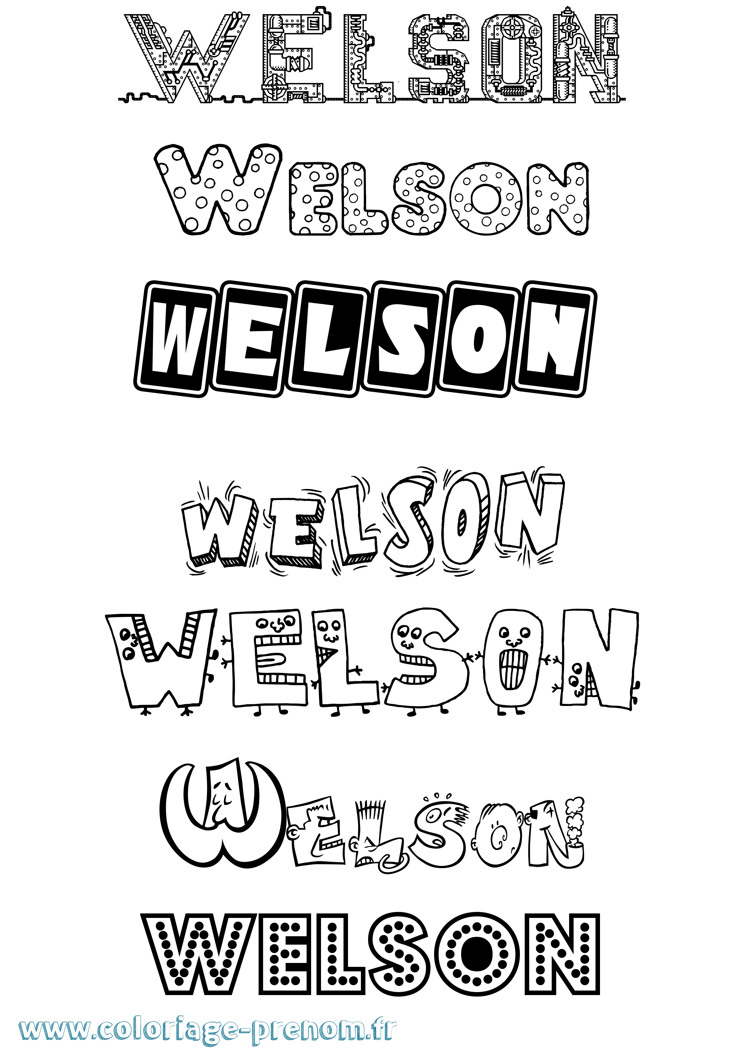 Coloriage Welson Fun Coloriage prénom Welson Fun