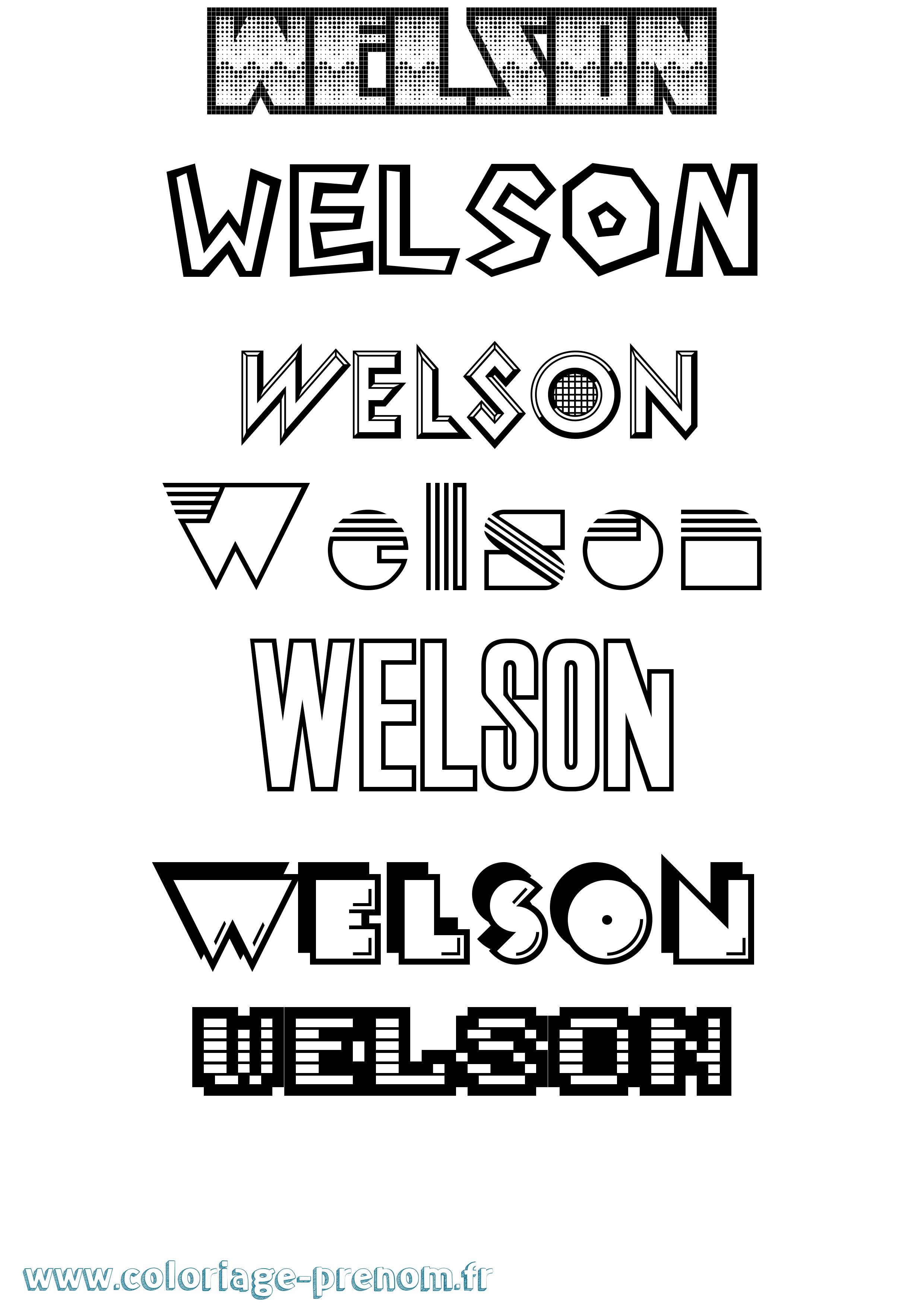 Coloriage Welson Jeux Vidéos Coloriage prénom Welson Jeux Vidéos