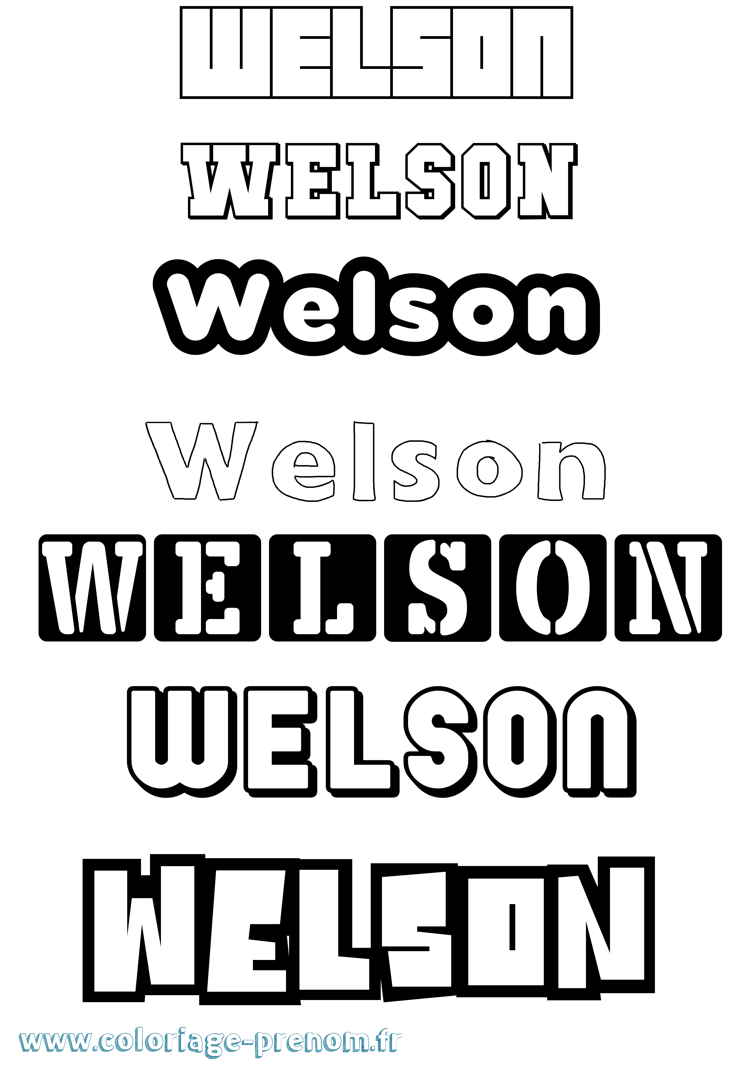 Coloriage Welson Simple Coloriage prénom Welson Simple
