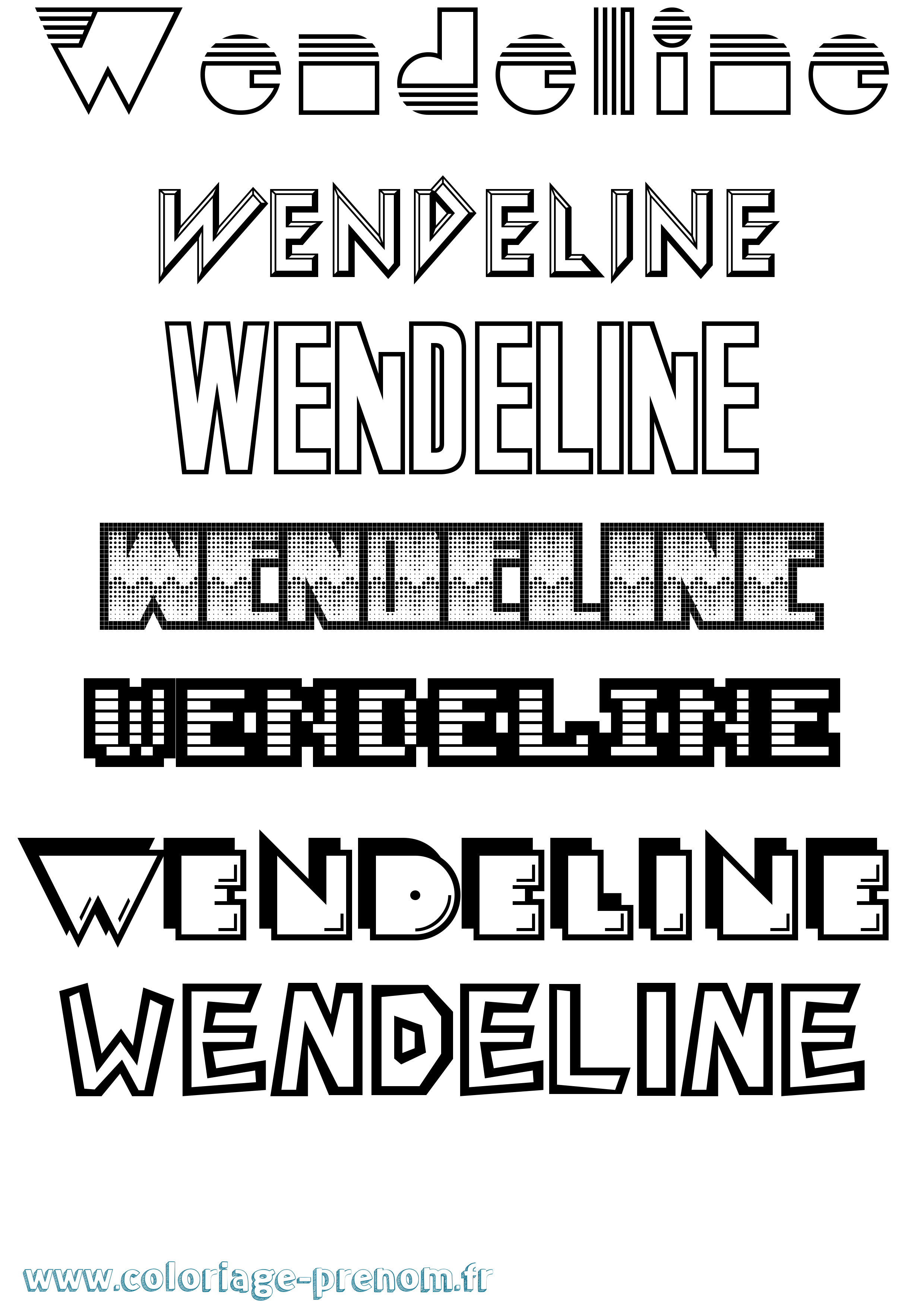 Coloriage Wendeline Jeux Vidéos Coloriage prénom Wendeline Jeux Vidéos