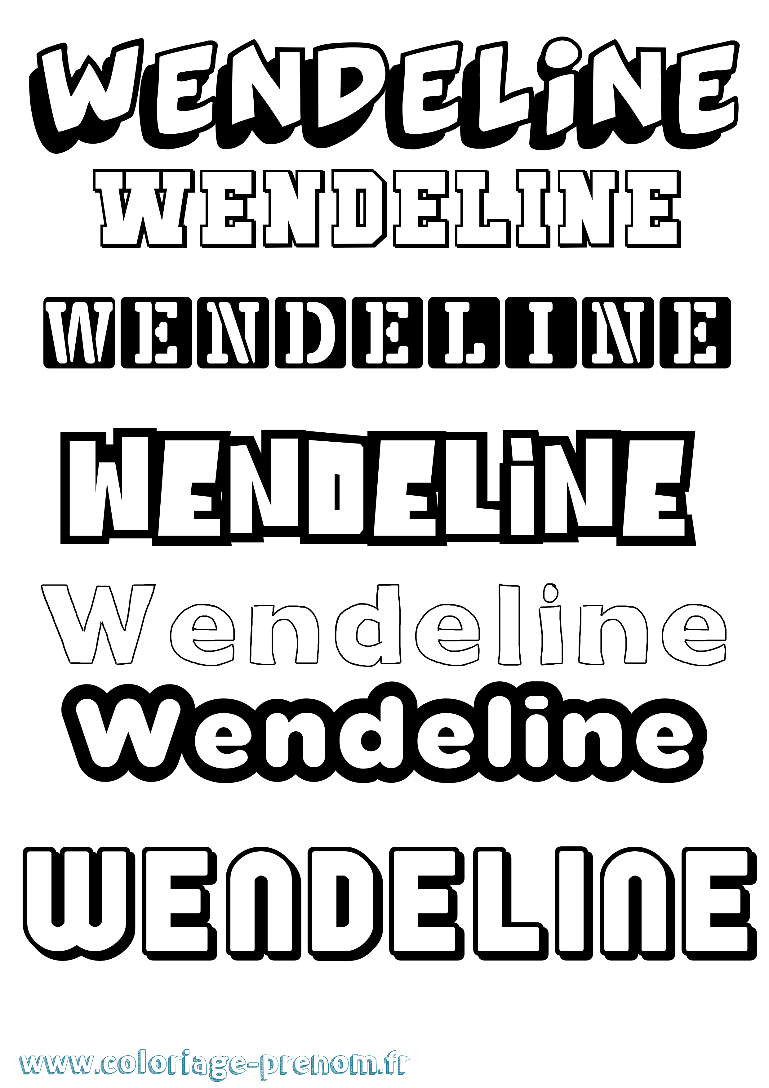 Coloriage Wendeline Simple Coloriage prénom Wendeline Simple