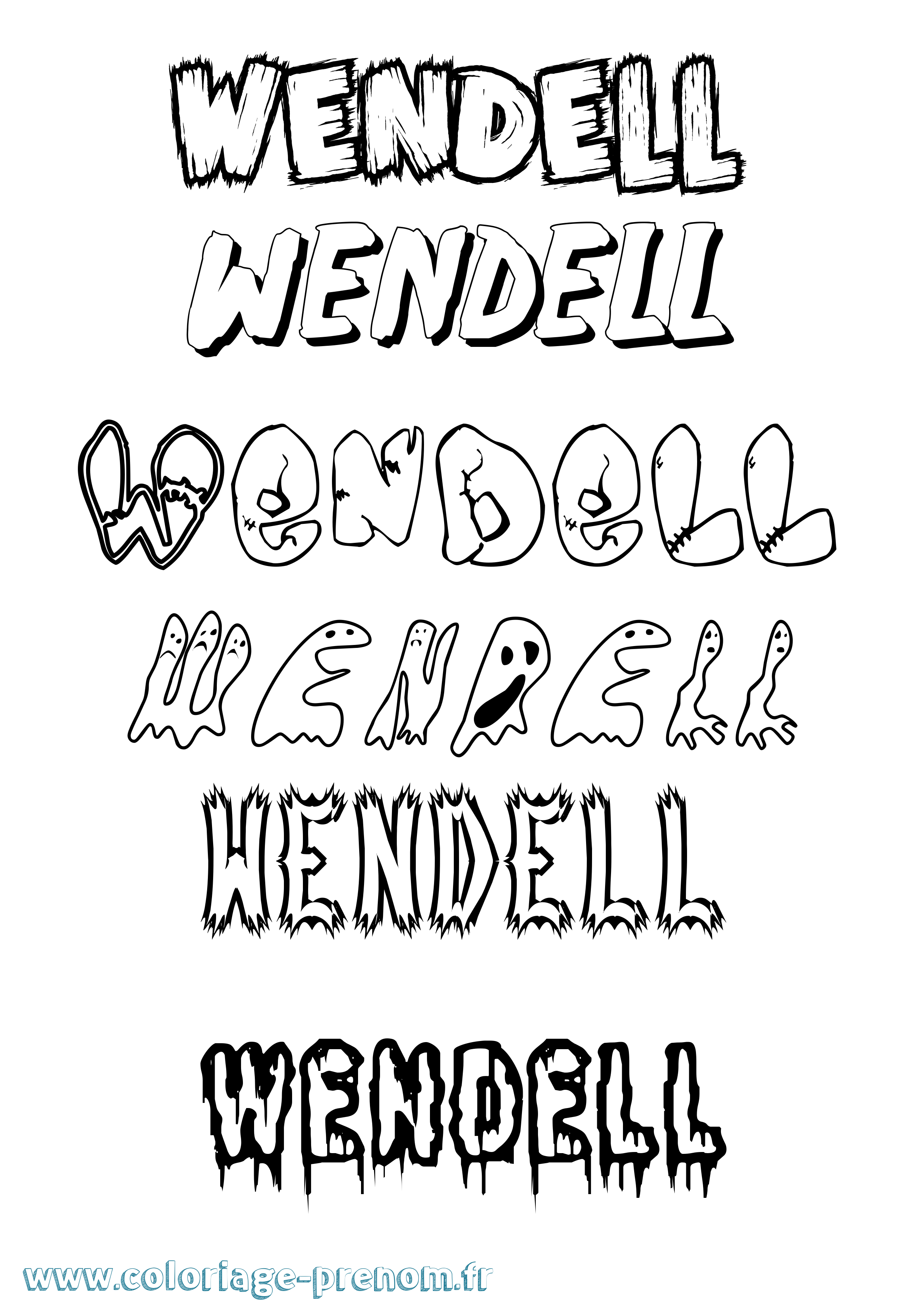 Coloriage Wendell Frisson Coloriage prénom Wendell Frisson