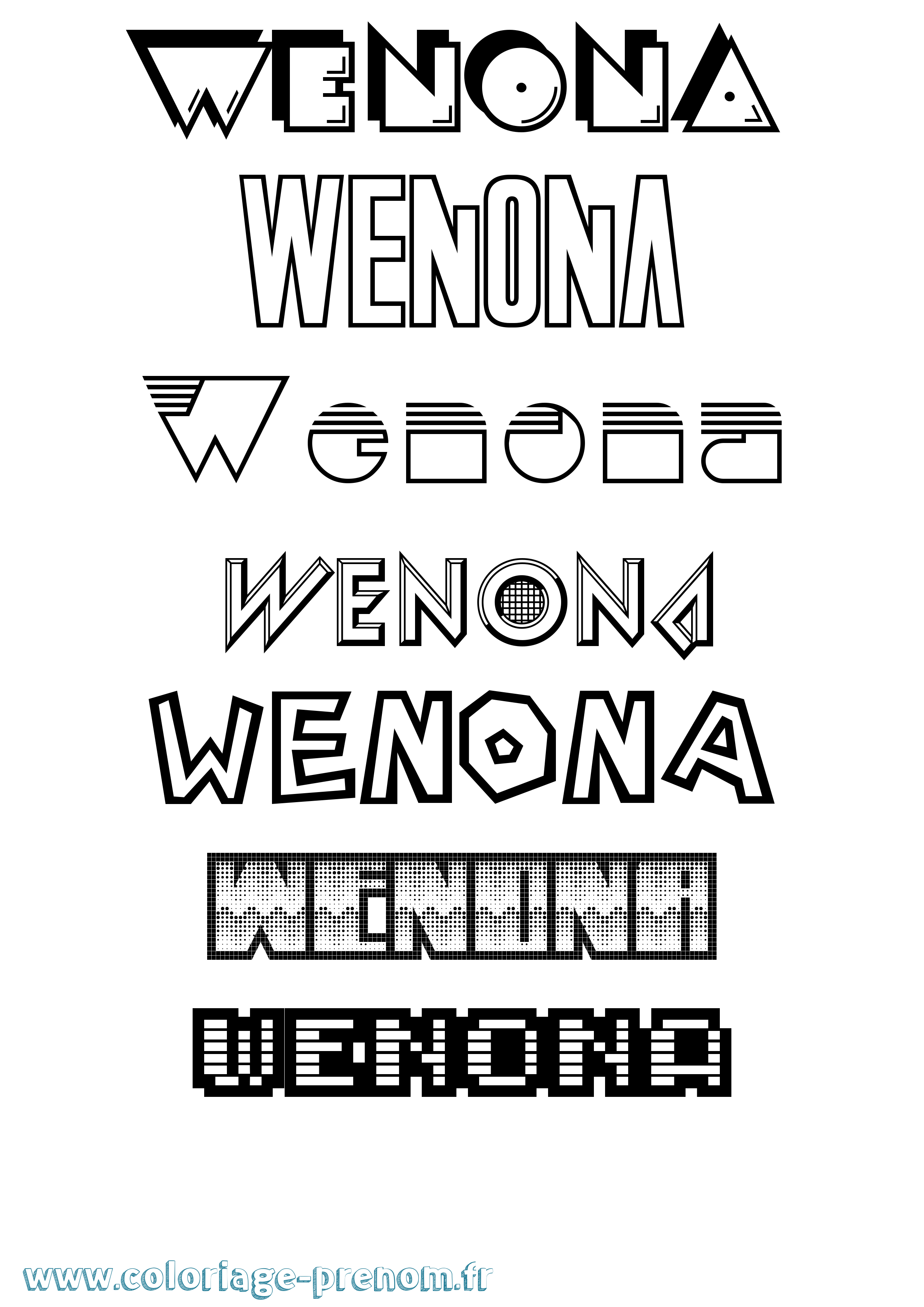 Coloriage Wenona Jeux Vidéos Coloriage prénom Wenona Jeux Vidéos