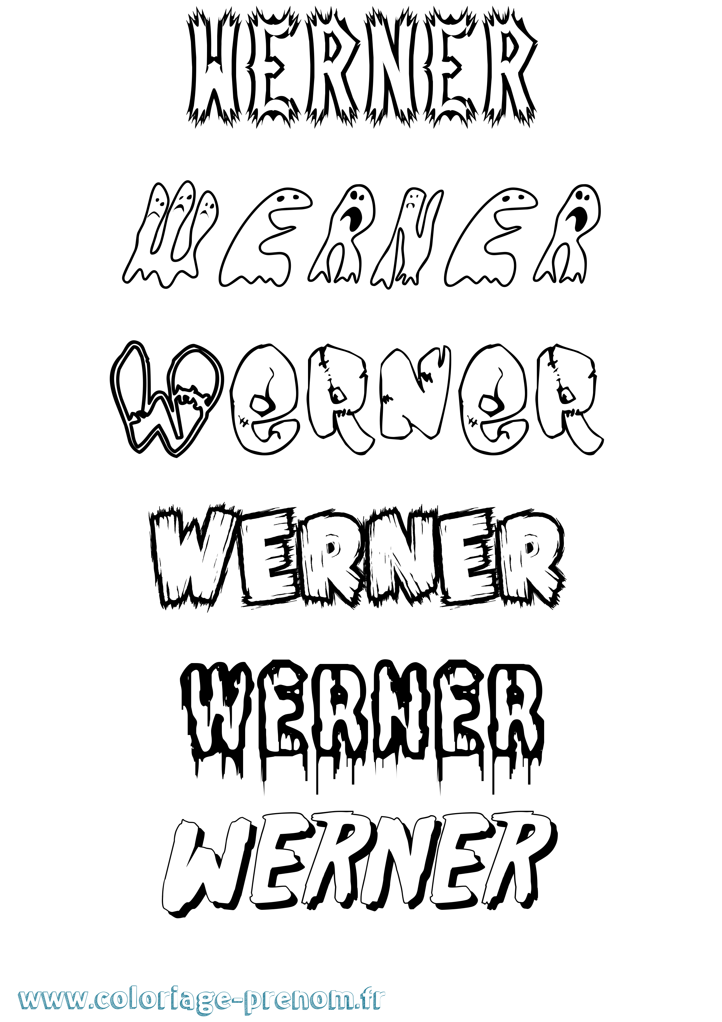 Coloriage Werner Frisson Coloriage prénom Werner Frisson