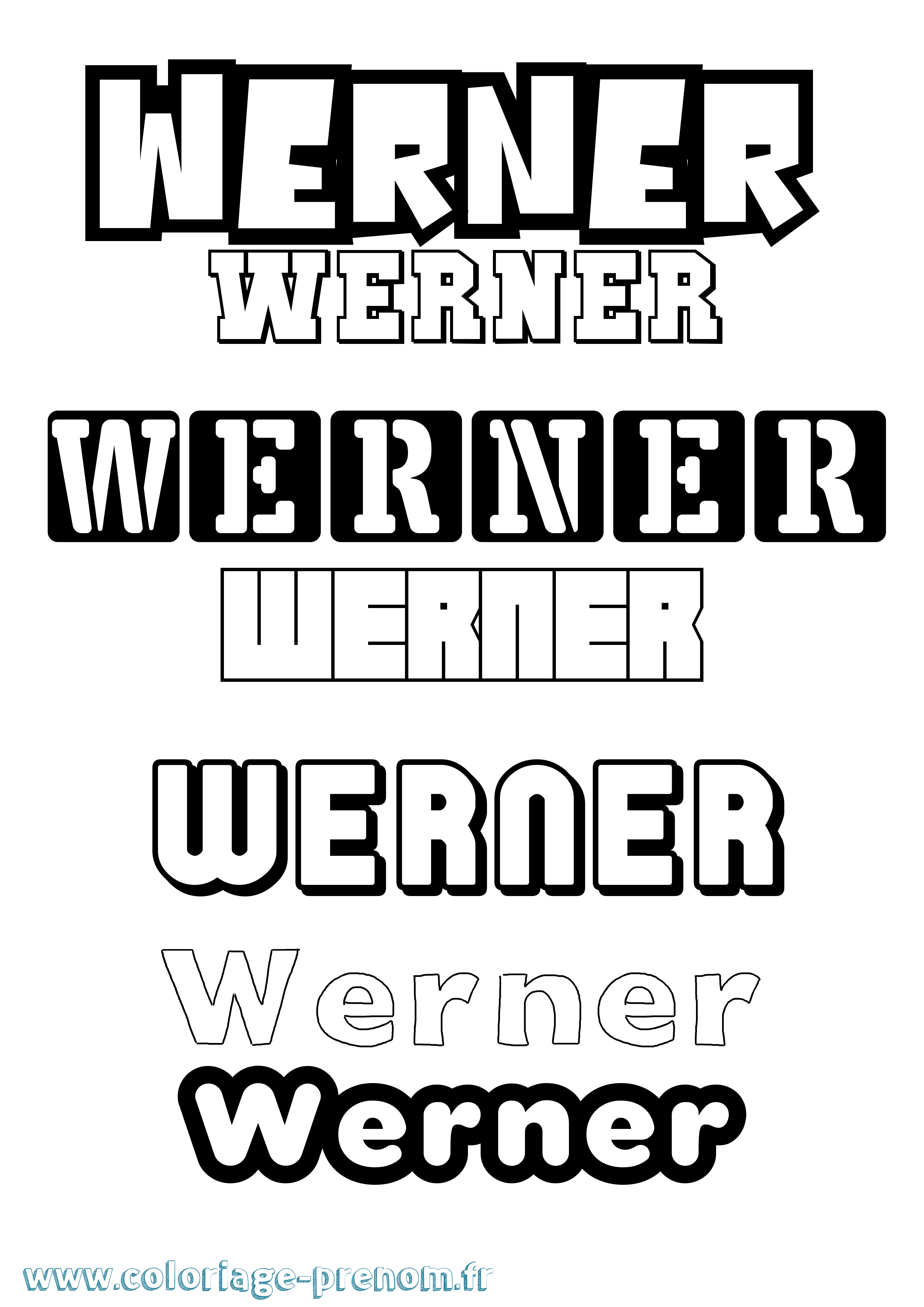 Coloriage Werner Simple Coloriage prénom Werner Simple