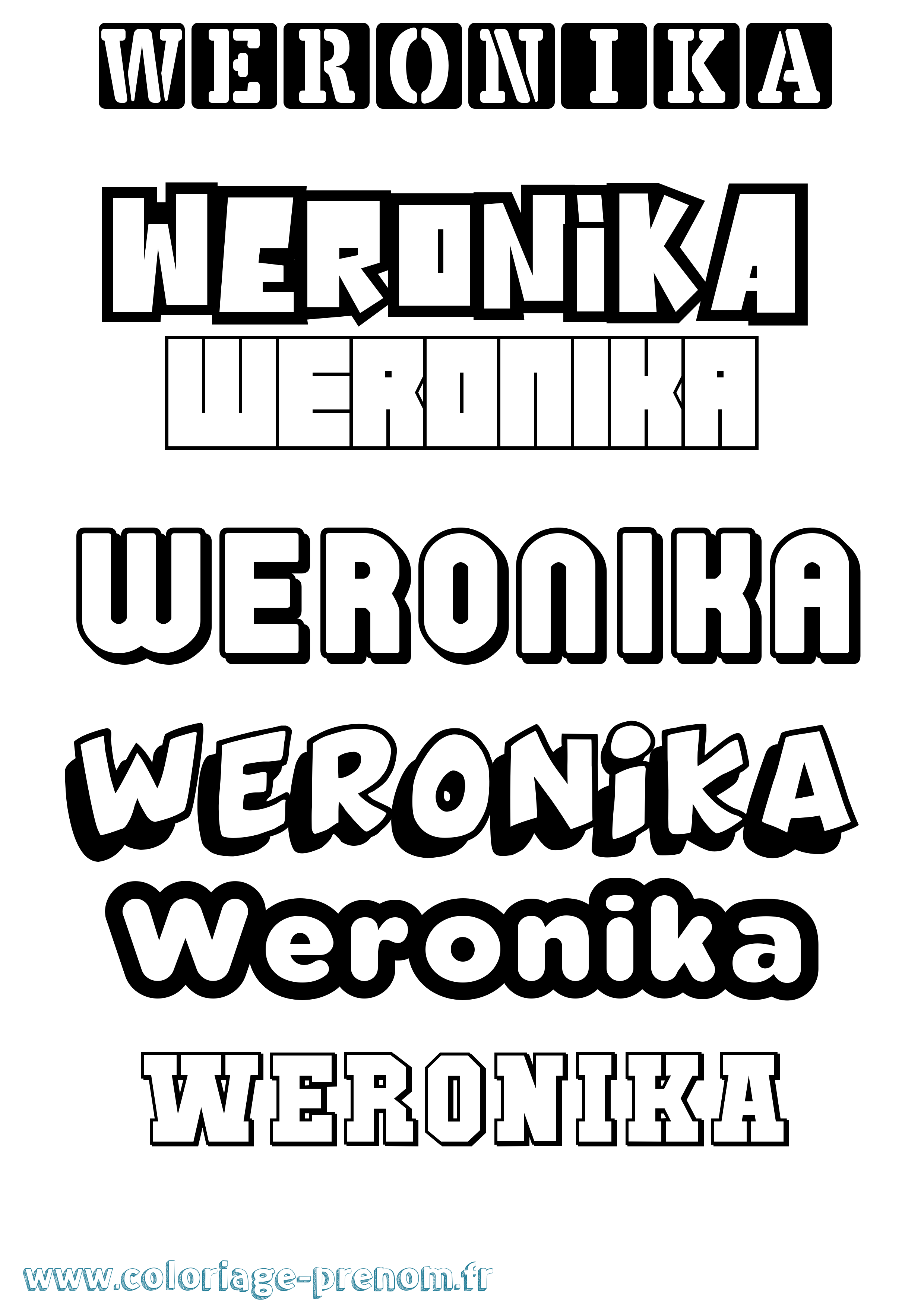 Coloriage Weronika Simple Coloriage prénom Weronika Simple