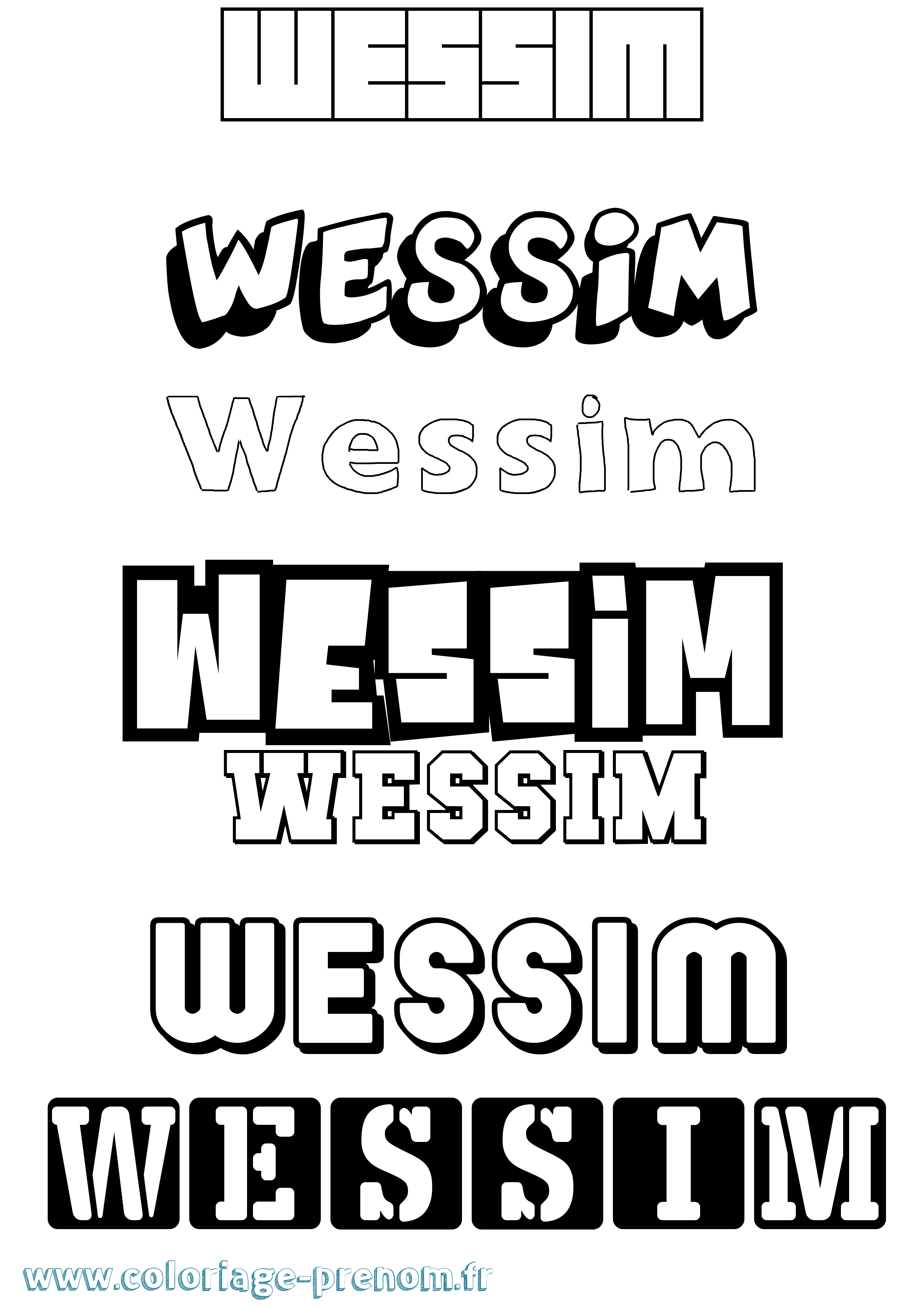 Coloriage Wessim Simple Coloriage prénom Wessim Simple