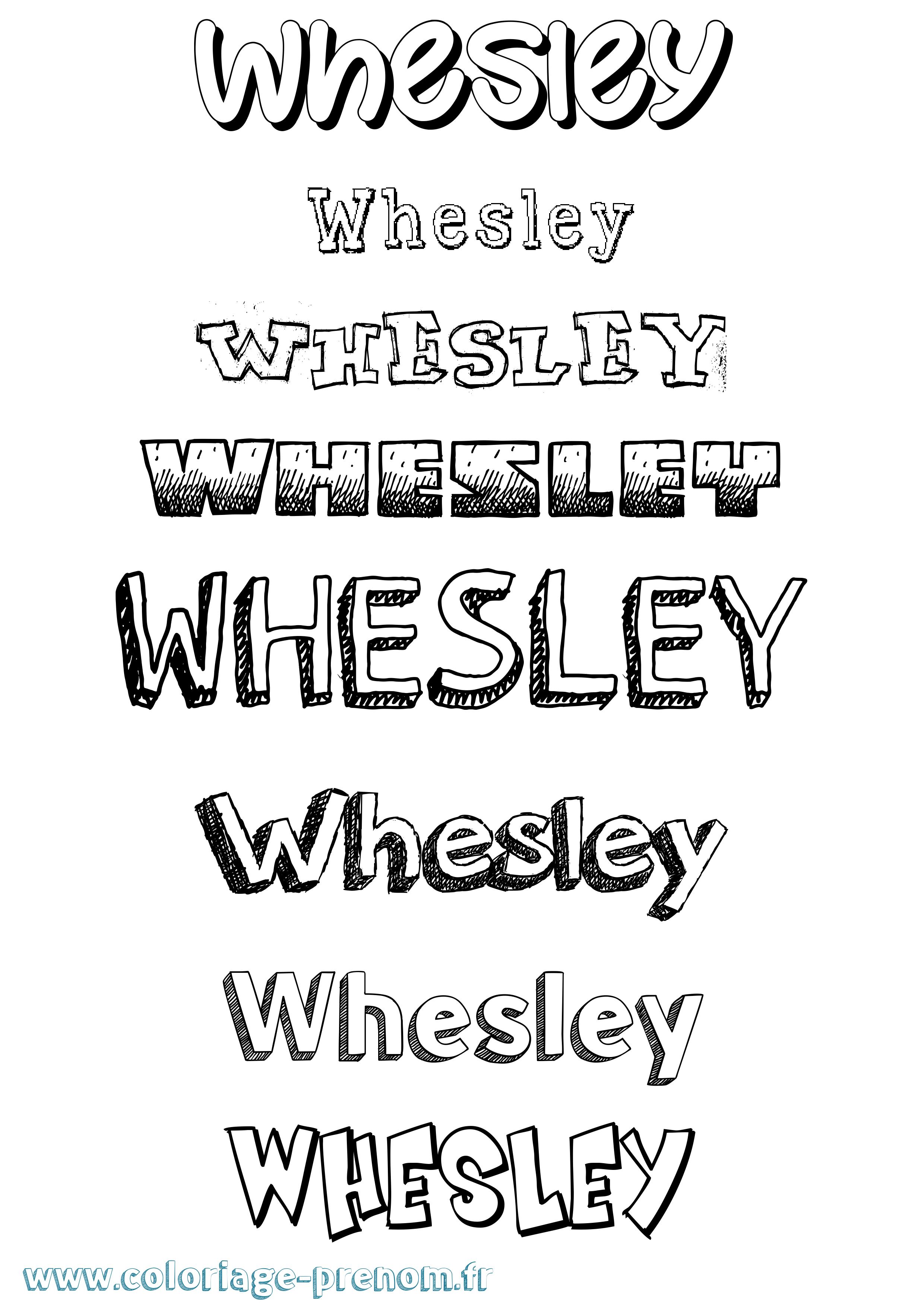 Coloriage Whesley Dessiné Coloriage prénom Whesley Dessiné