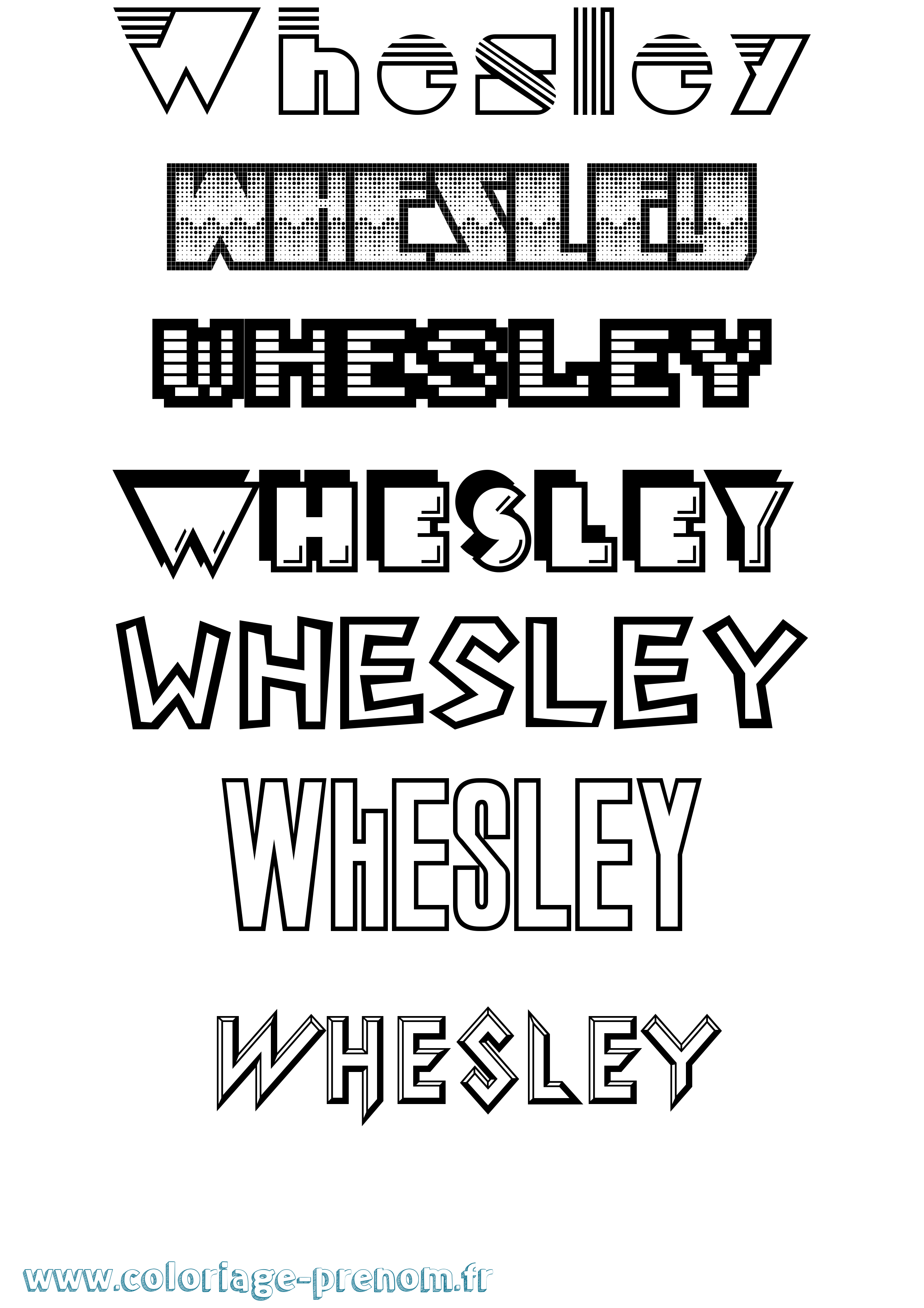 Coloriage Whesley Jeux Vidéos Coloriage prénom Whesley Jeux Vidéos