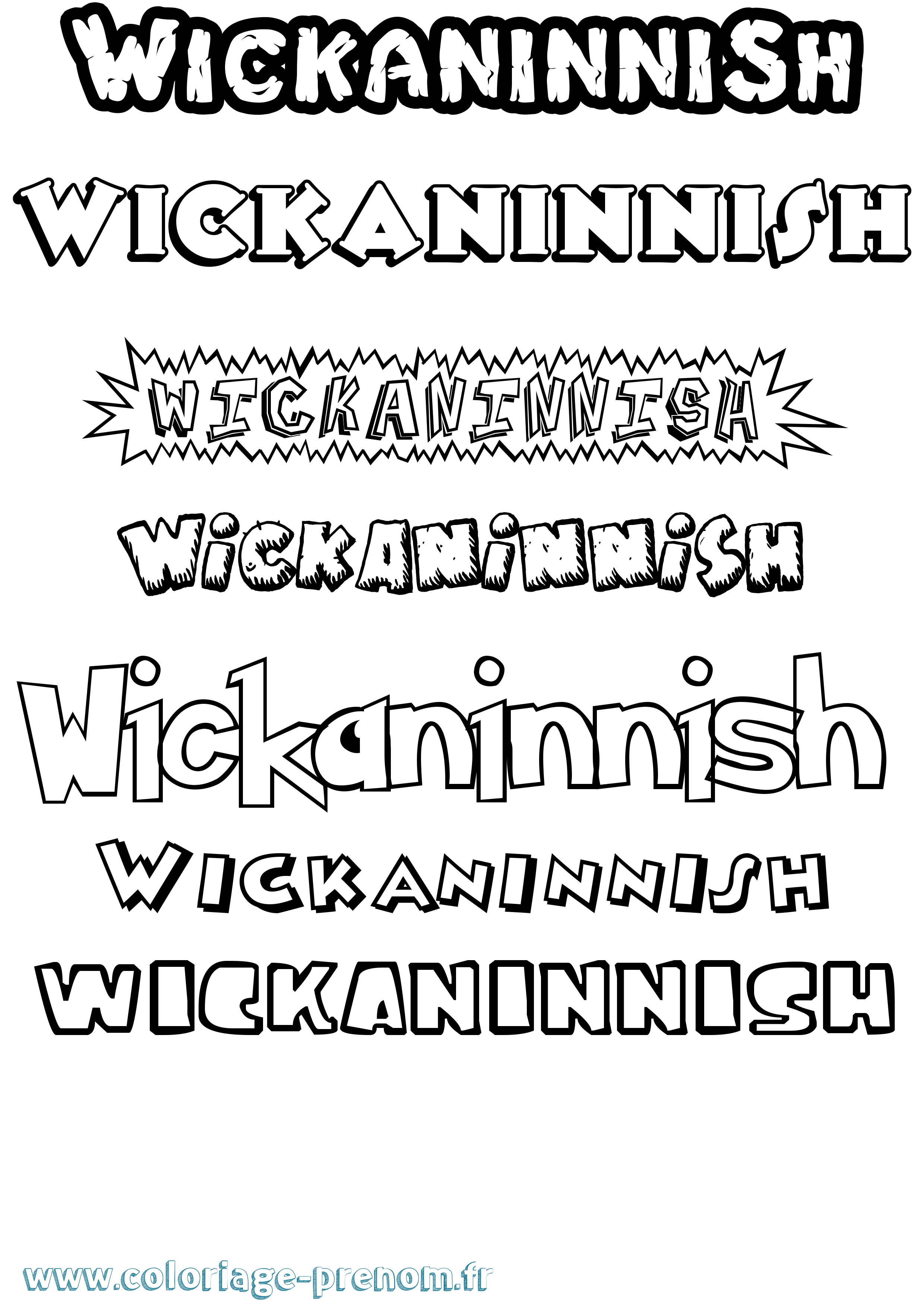 Coloriage Wickaninnish Dessin Animé Coloriage prénom Wickaninnish Dessin Animé