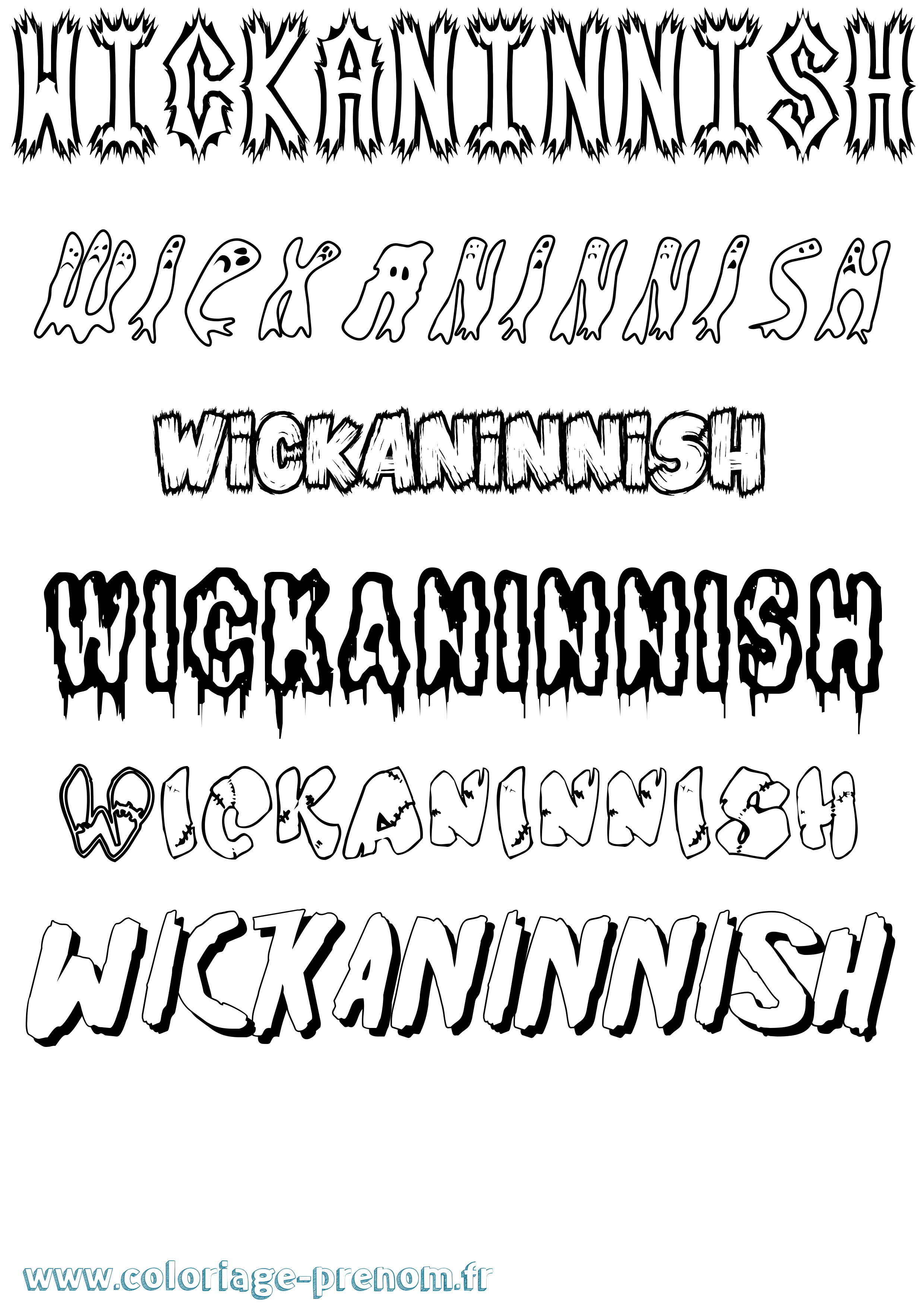 Coloriage Wickaninnish Frisson Coloriage prénom Wickaninnish Frisson