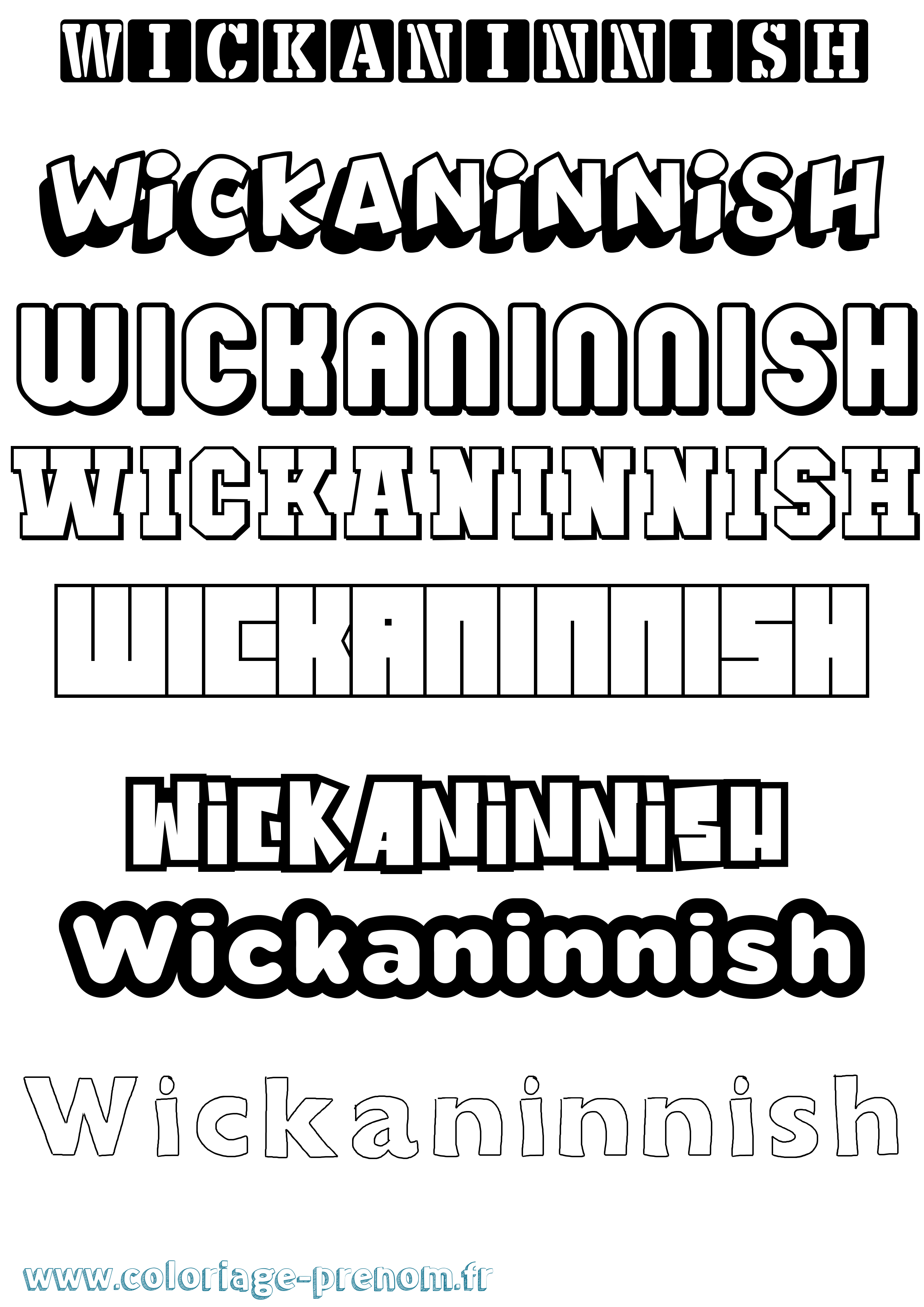 Coloriage Wickaninnish Simple Coloriage prénom Wickaninnish Simple
