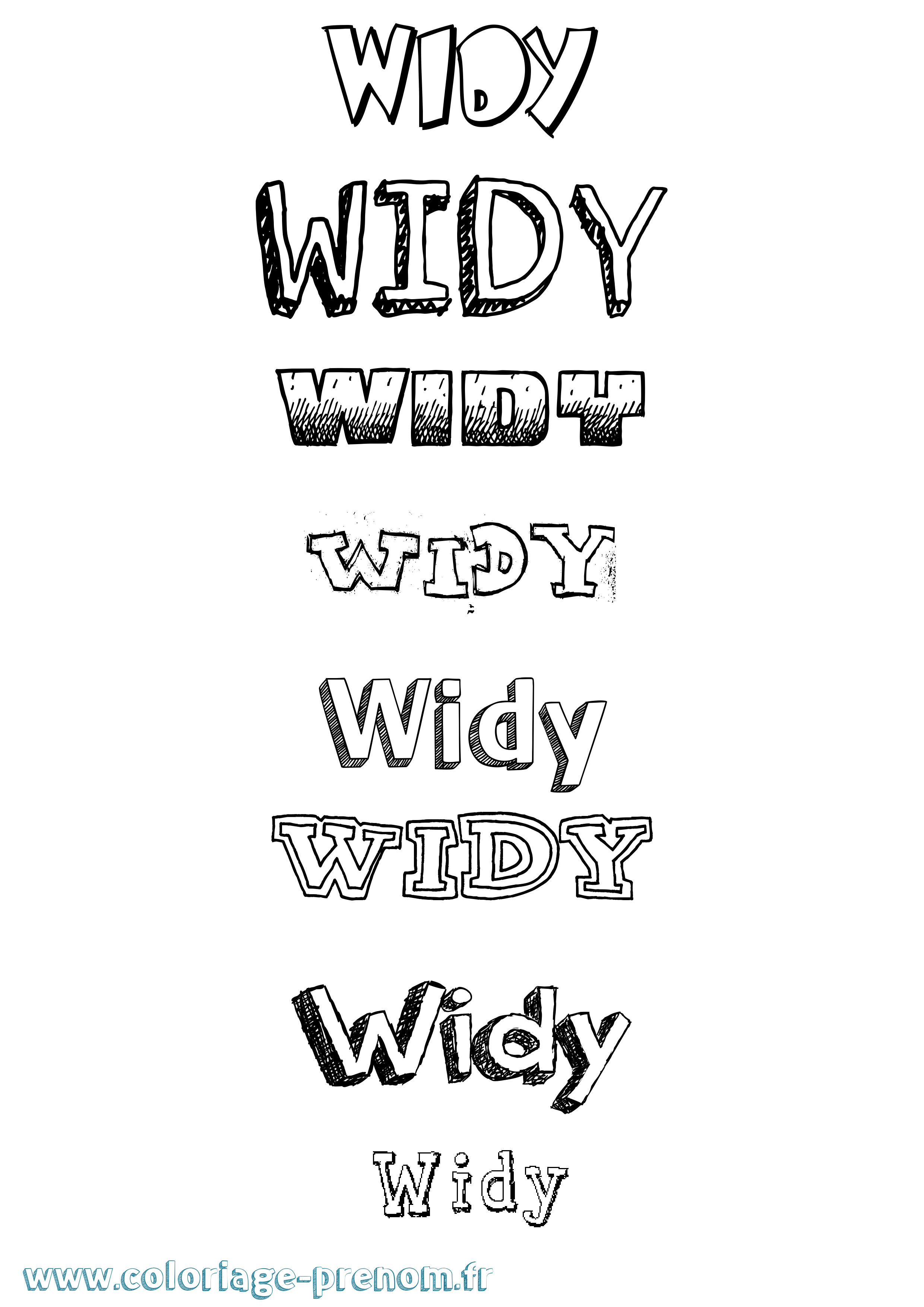 Coloriage Widy Dessiné Coloriage prénom Widy Dessiné