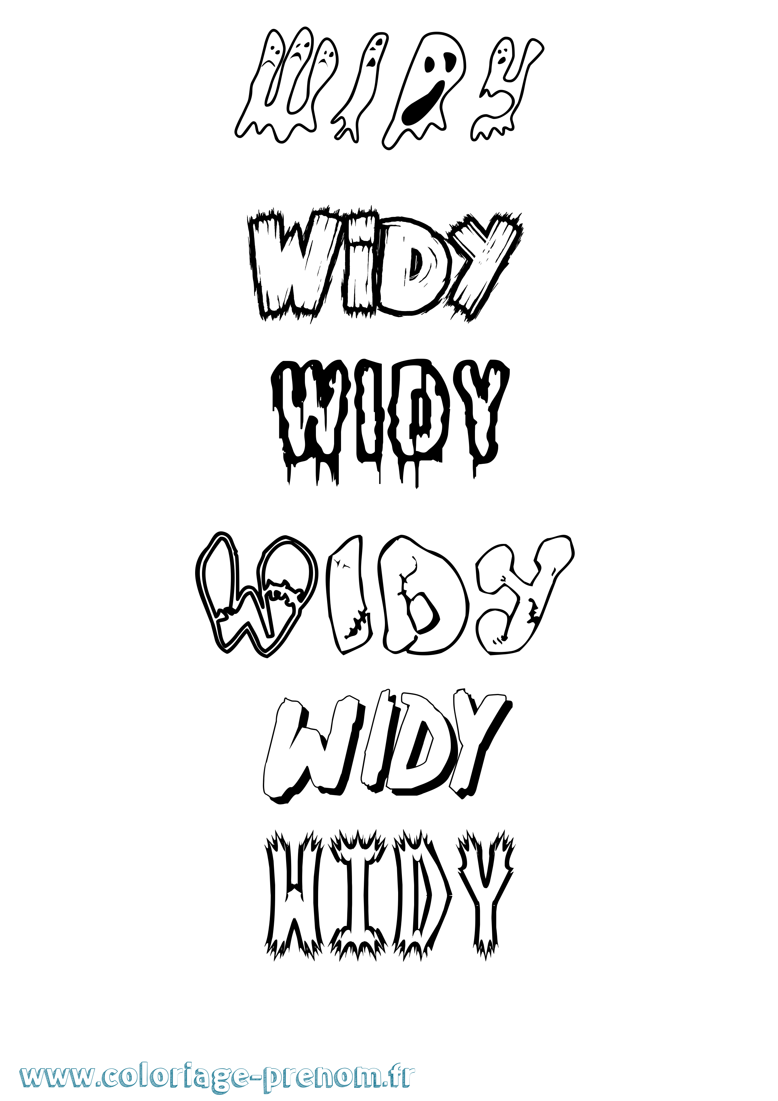 Coloriage Widy Frisson Coloriage prénom Widy Frisson