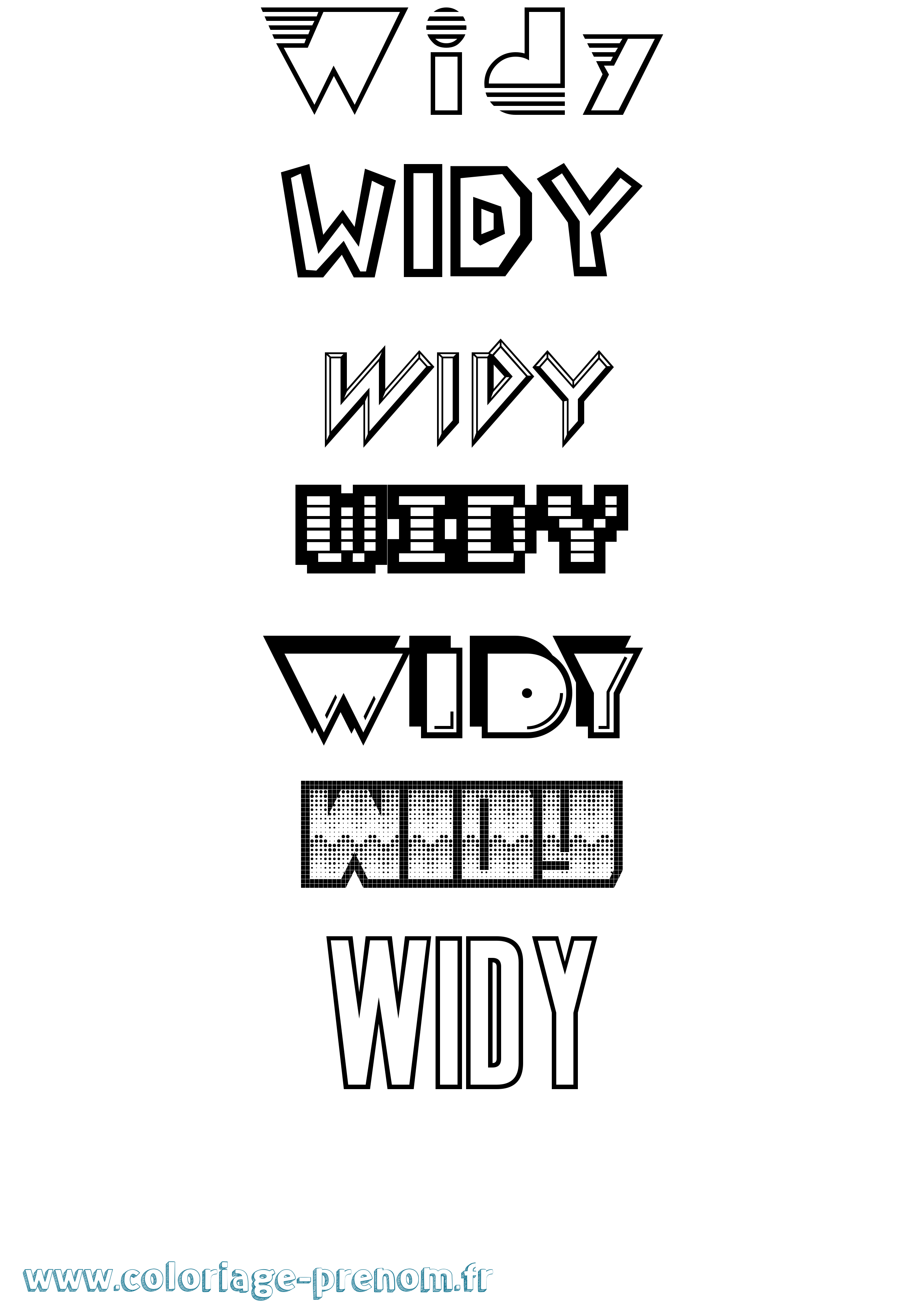 Coloriage Widy Jeux Vidéos Coloriage prénom Widy Jeux Vidéos