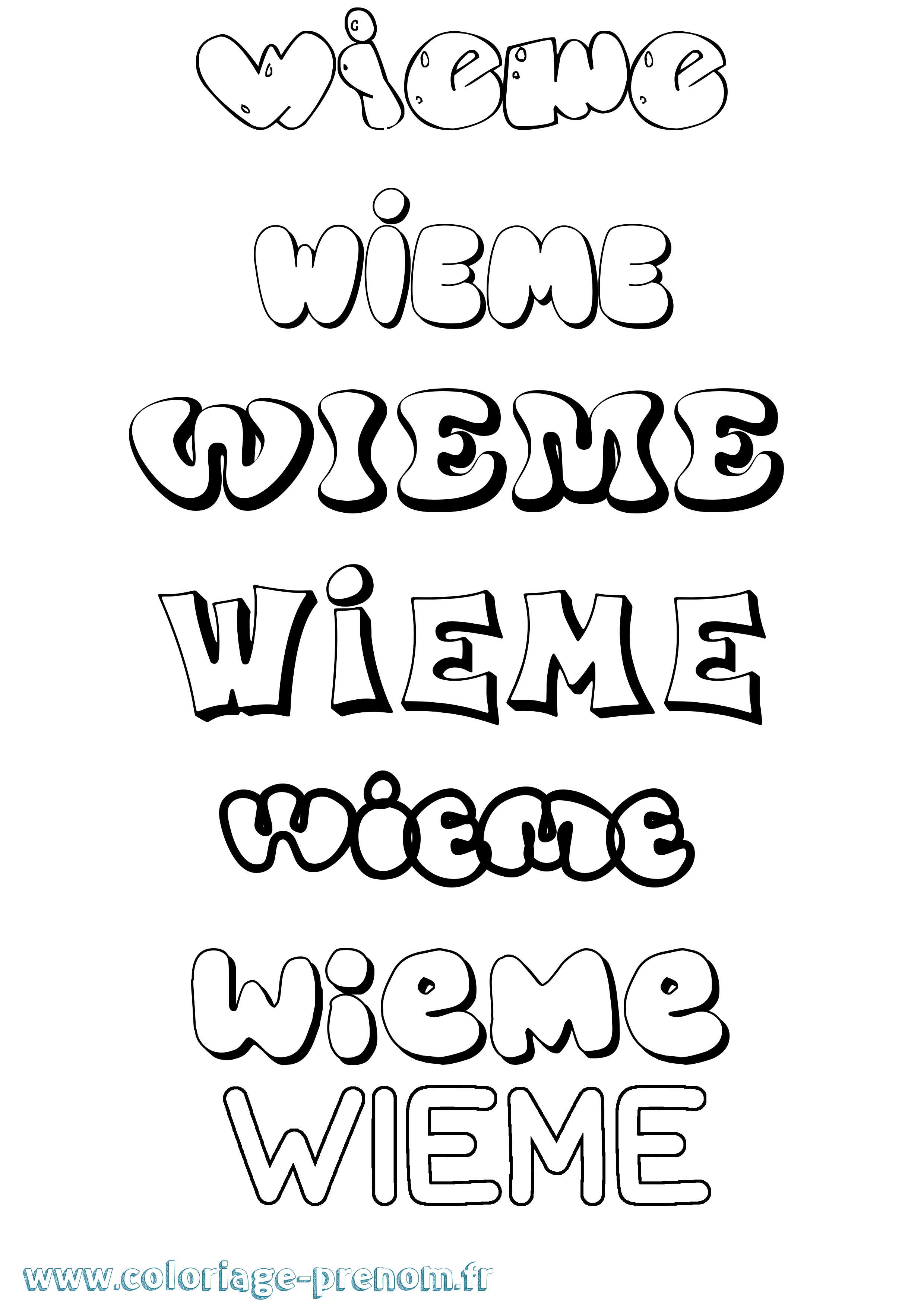 Coloriage Wieme Bubble Coloriage prénom Wieme Bubble