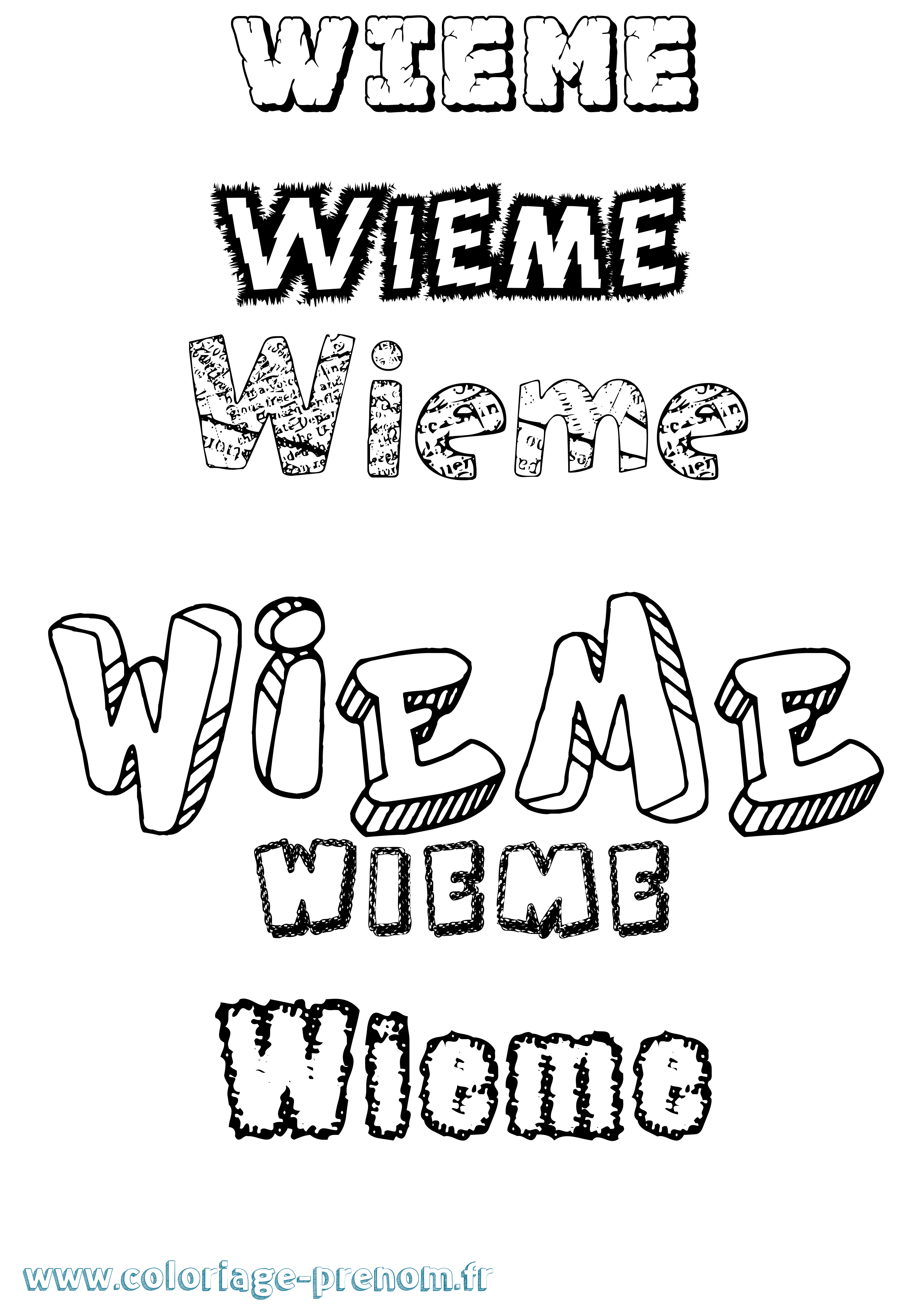 Coloriage Wieme Destructuré Coloriage prénom Wieme Destructuré