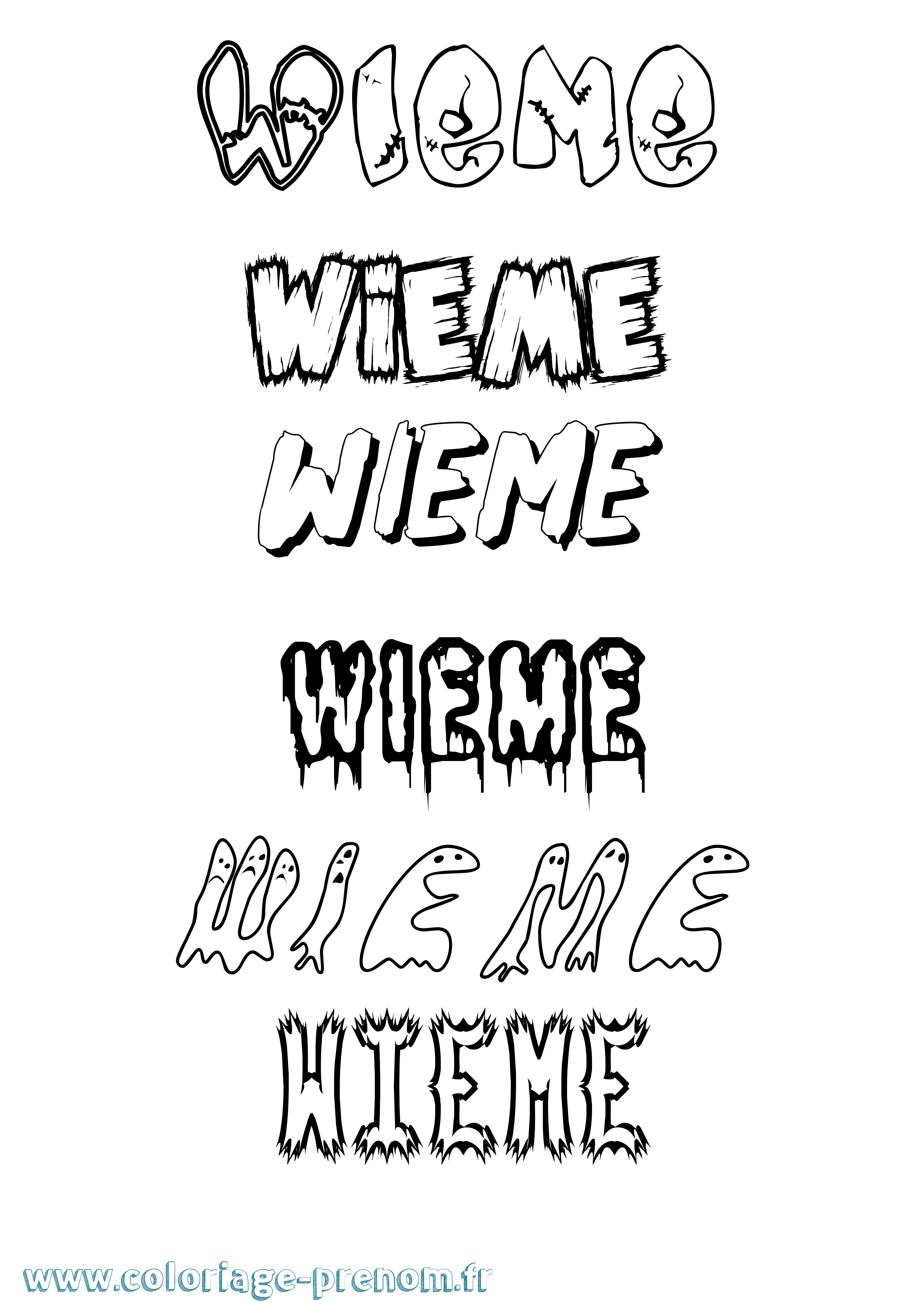 Coloriage Wieme Frisson Coloriage prénom Wieme Frisson