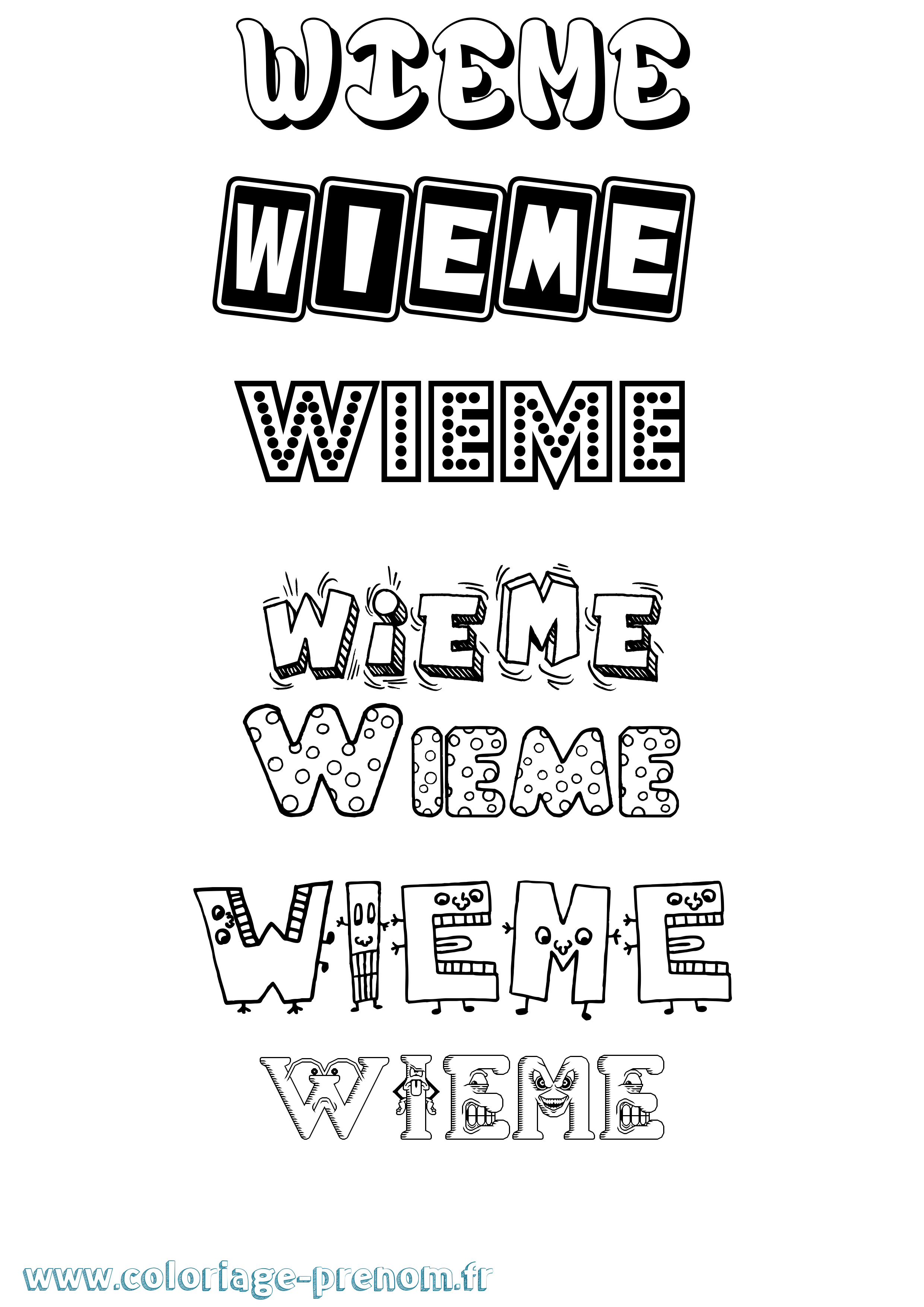 Coloriage Wieme Fun Coloriage prénom Wieme Fun