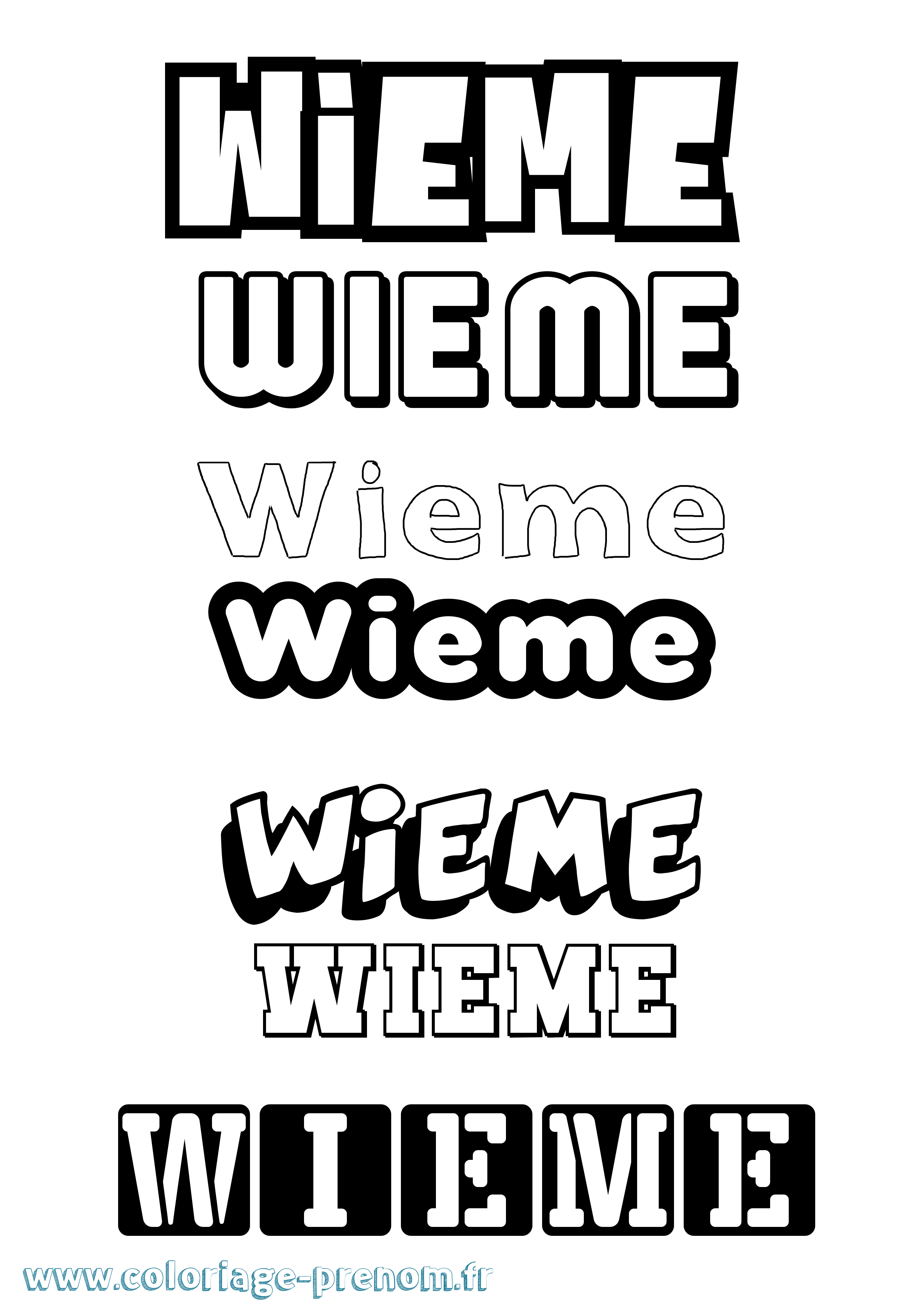 Coloriage Wieme Simple Coloriage prénom Wieme Simple