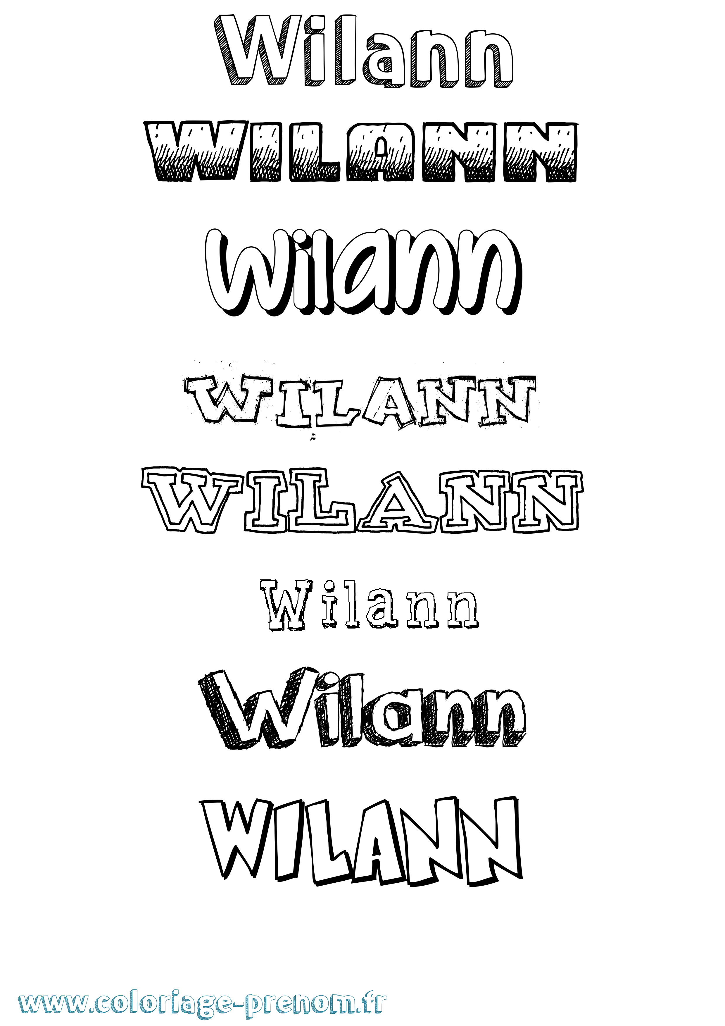 Coloriage Wilann Dessiné Coloriage prénom Wilann Dessiné