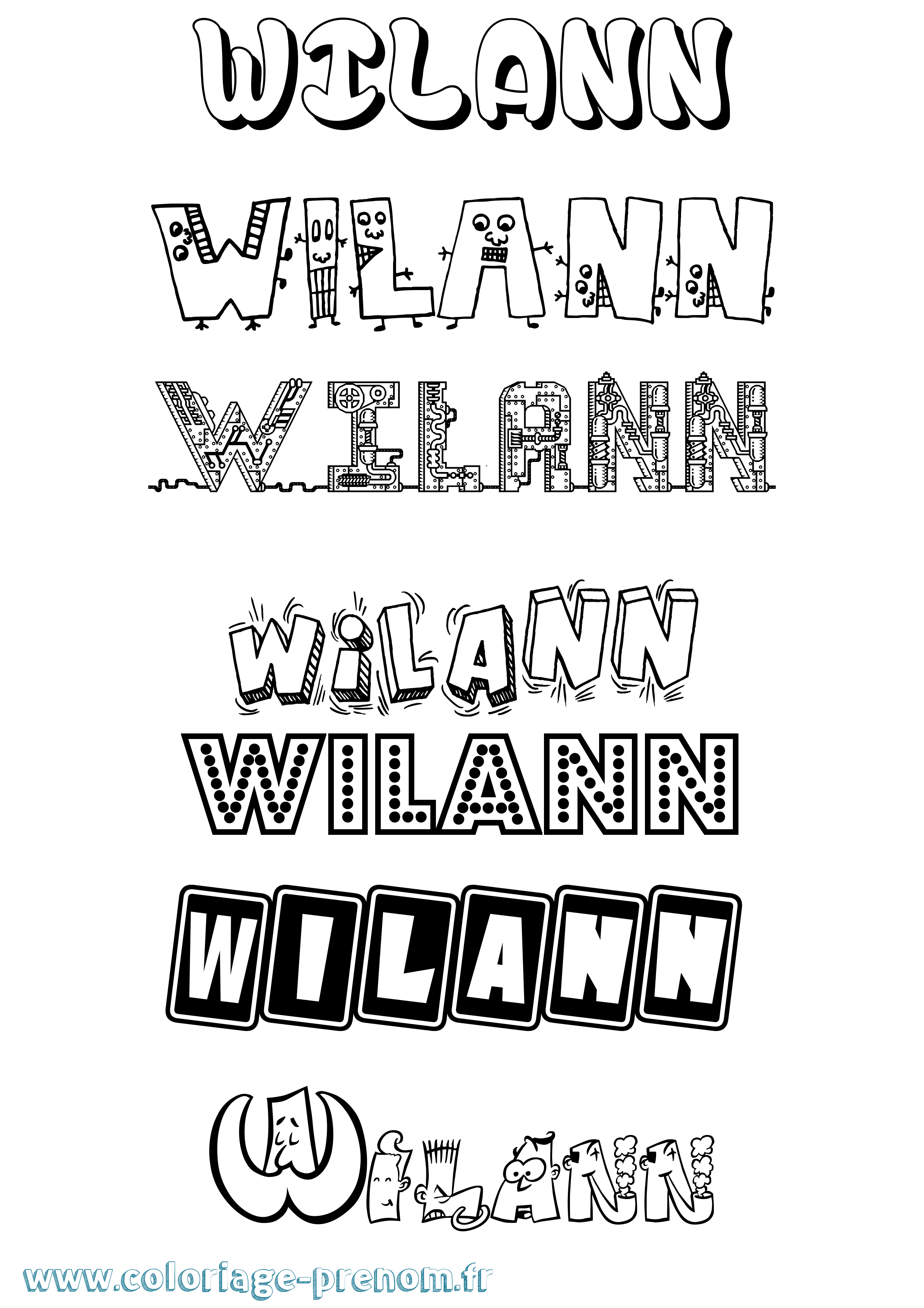Coloriage Wilann Fun Coloriage prénom Wilann Fun