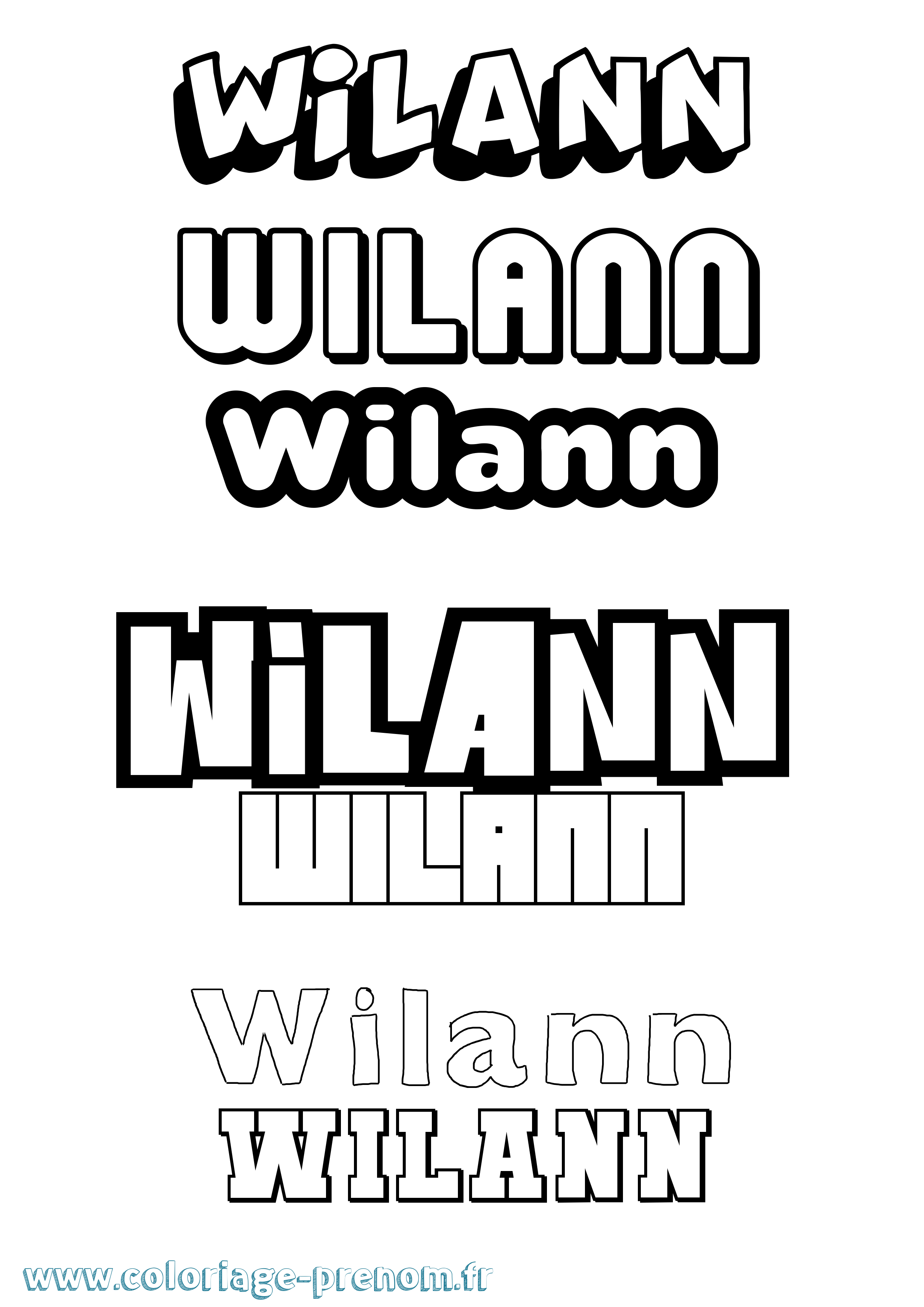 Coloriage Wilann Simple Coloriage prénom Wilann Simple