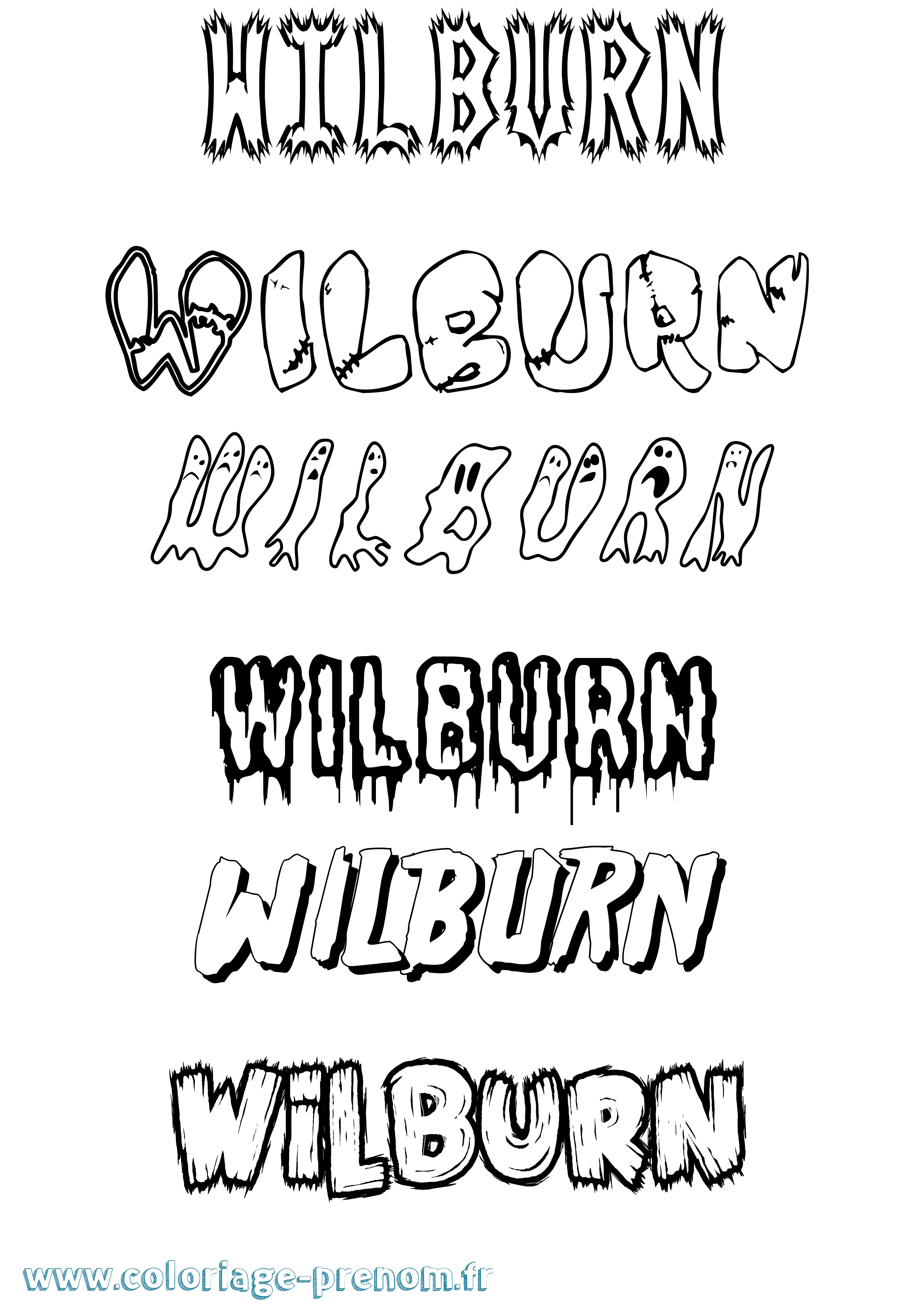 Coloriage Wilburn Frisson Coloriage prénom Wilburn Frisson