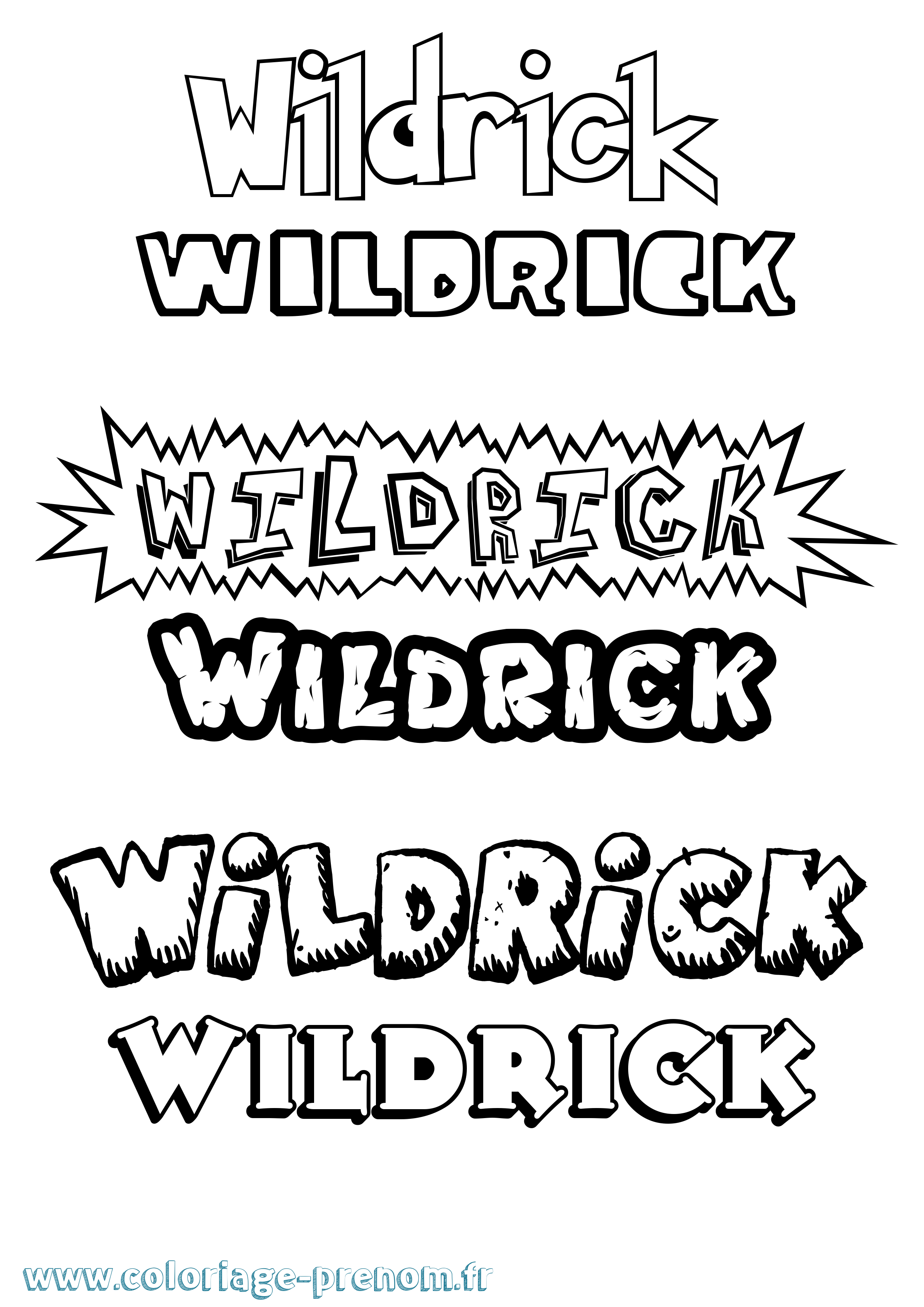 Coloriage Wildrick Dessin Animé Coloriage prénom Wildrick Dessin Animé