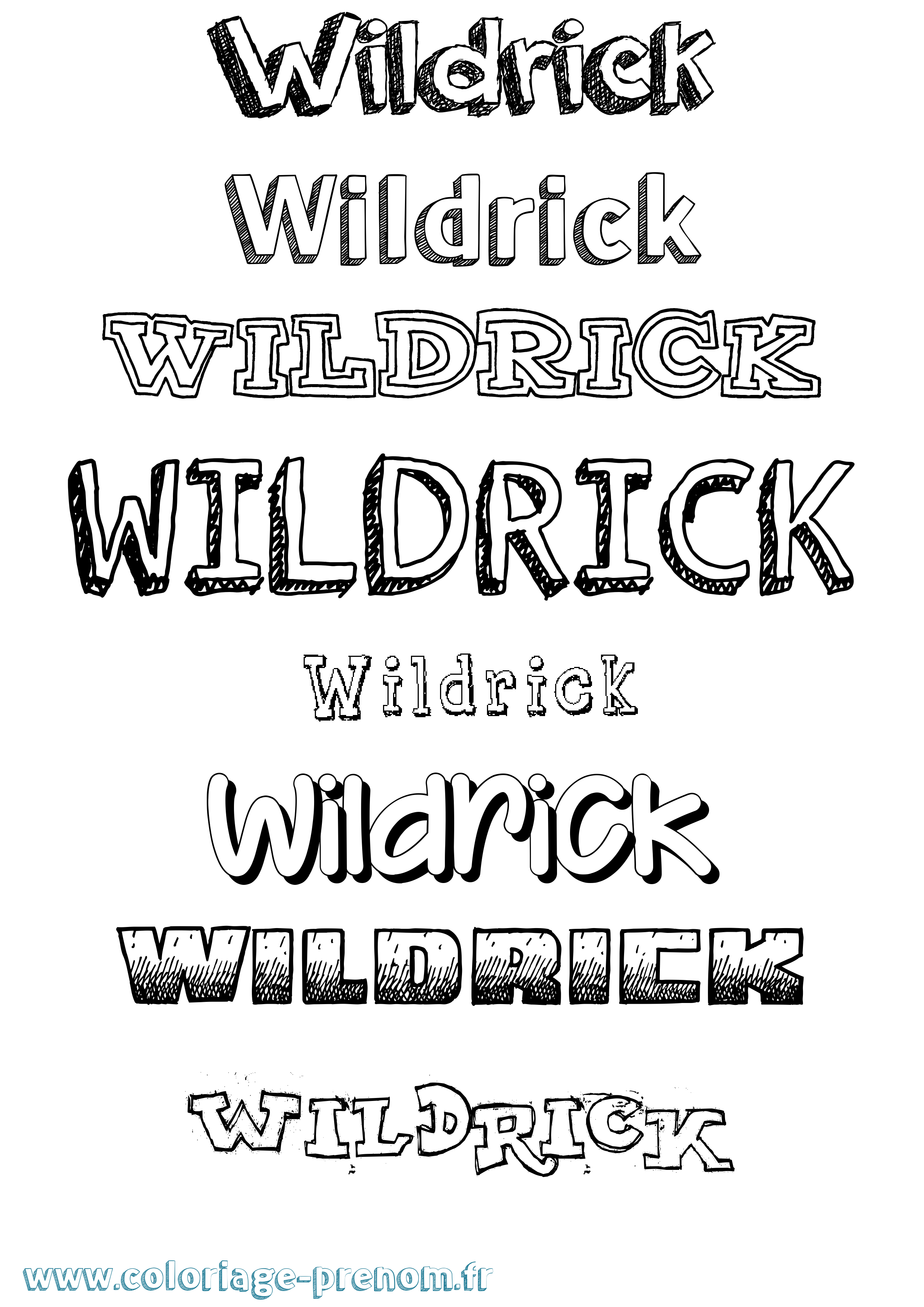 Coloriage Wildrick Dessiné Coloriage prénom Wildrick Dessiné