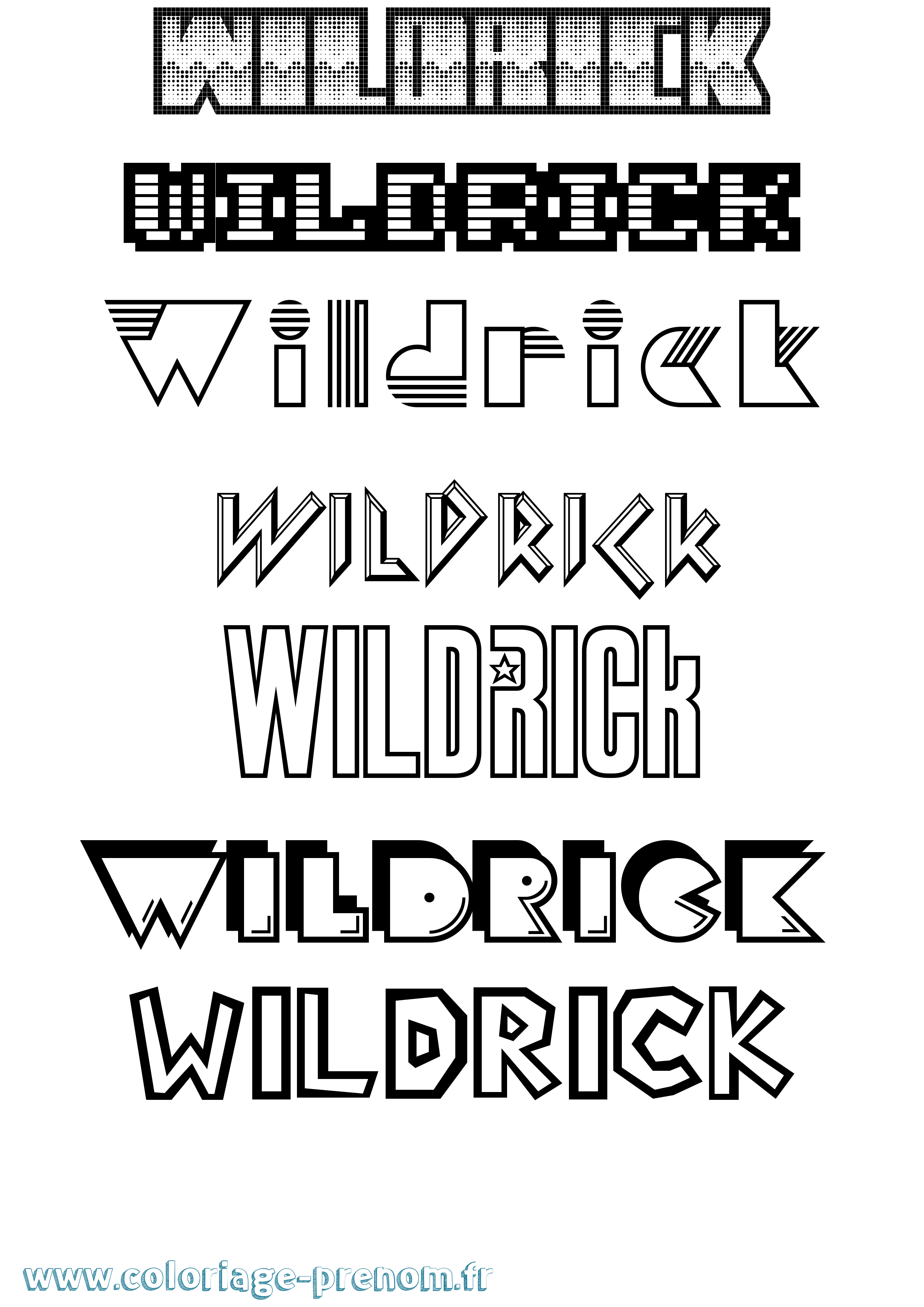Coloriage Wildrick Jeux Vidéos Coloriage prénom Wildrick Jeux Vidéos