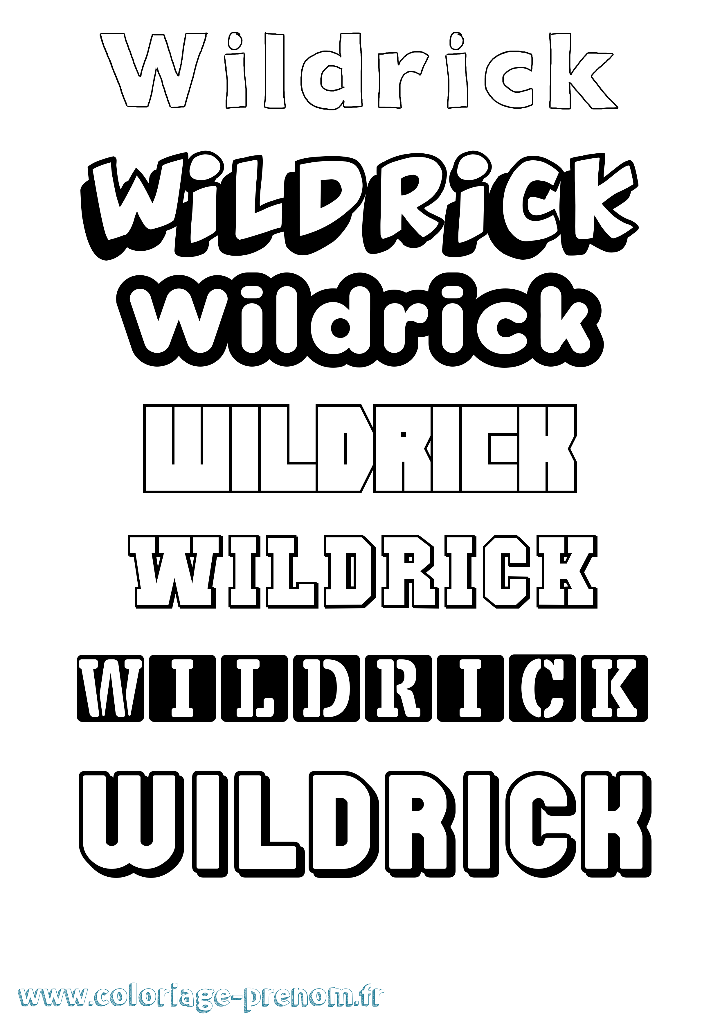 Coloriage Wildrick Simple Coloriage prénom Wildrick Simple