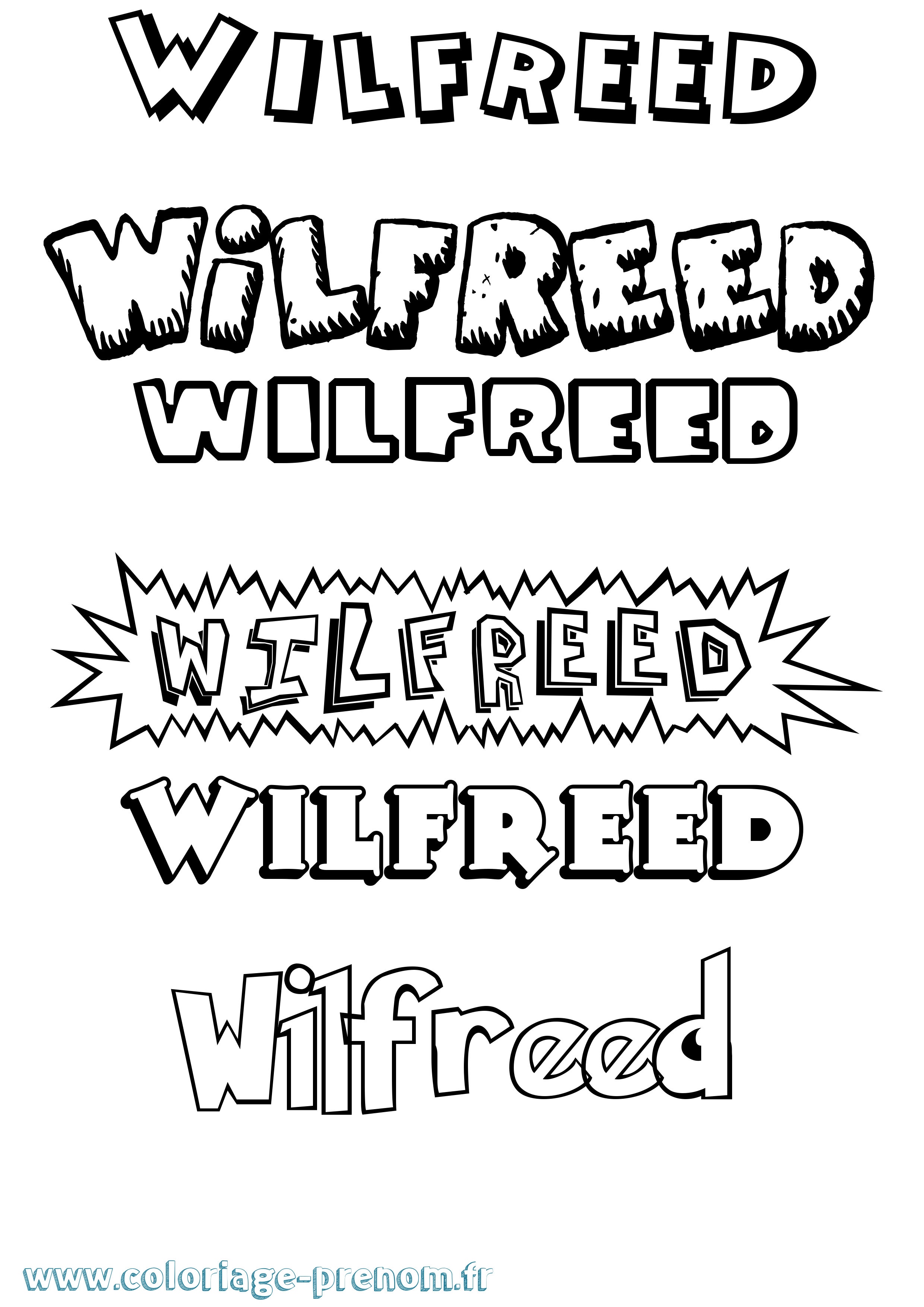Coloriage Wilfreed Dessin Animé Coloriage prénom Wilfreed Dessin Animé
