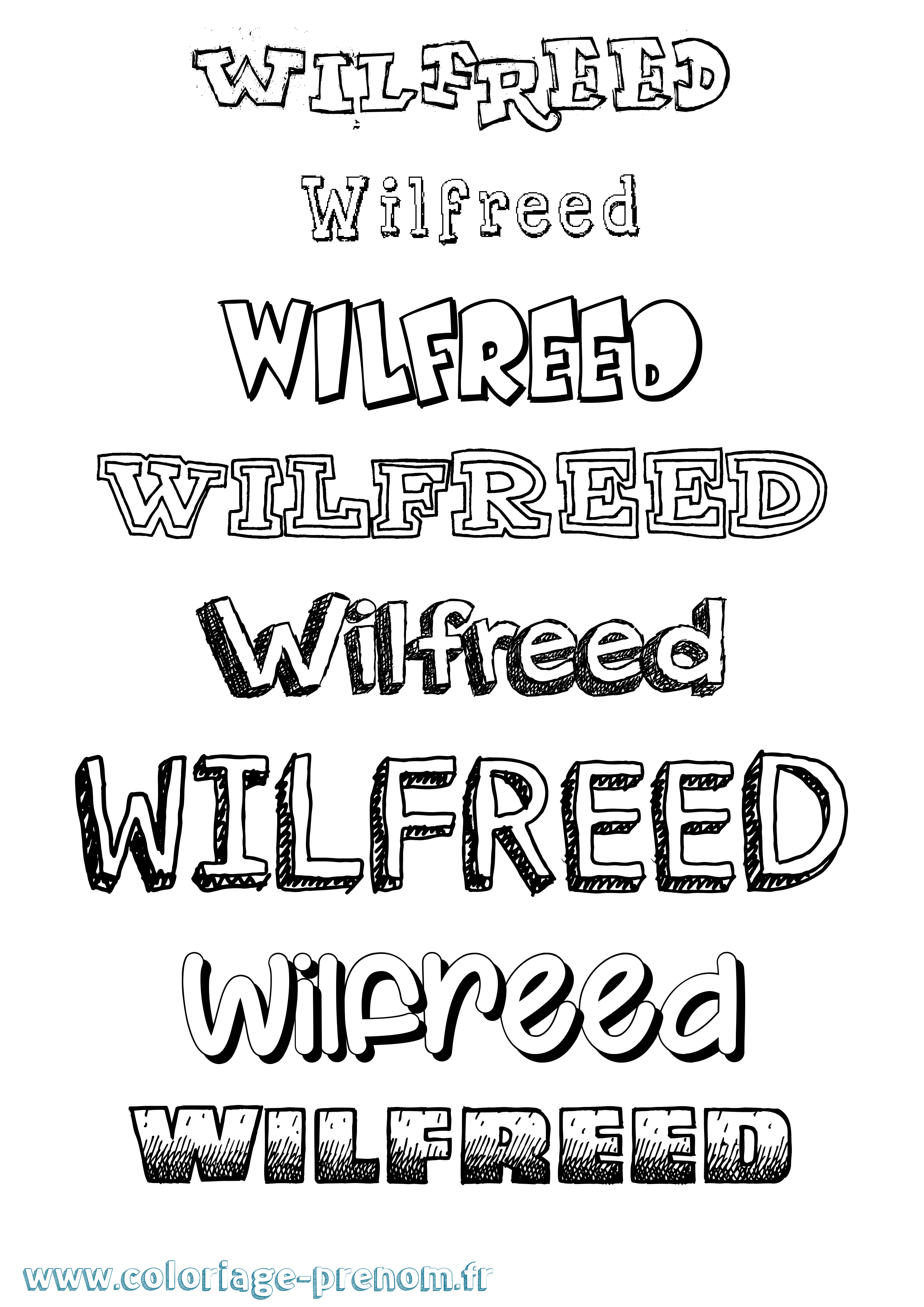 Coloriage Wilfreed Dessiné Coloriage prénom Wilfreed Dessiné