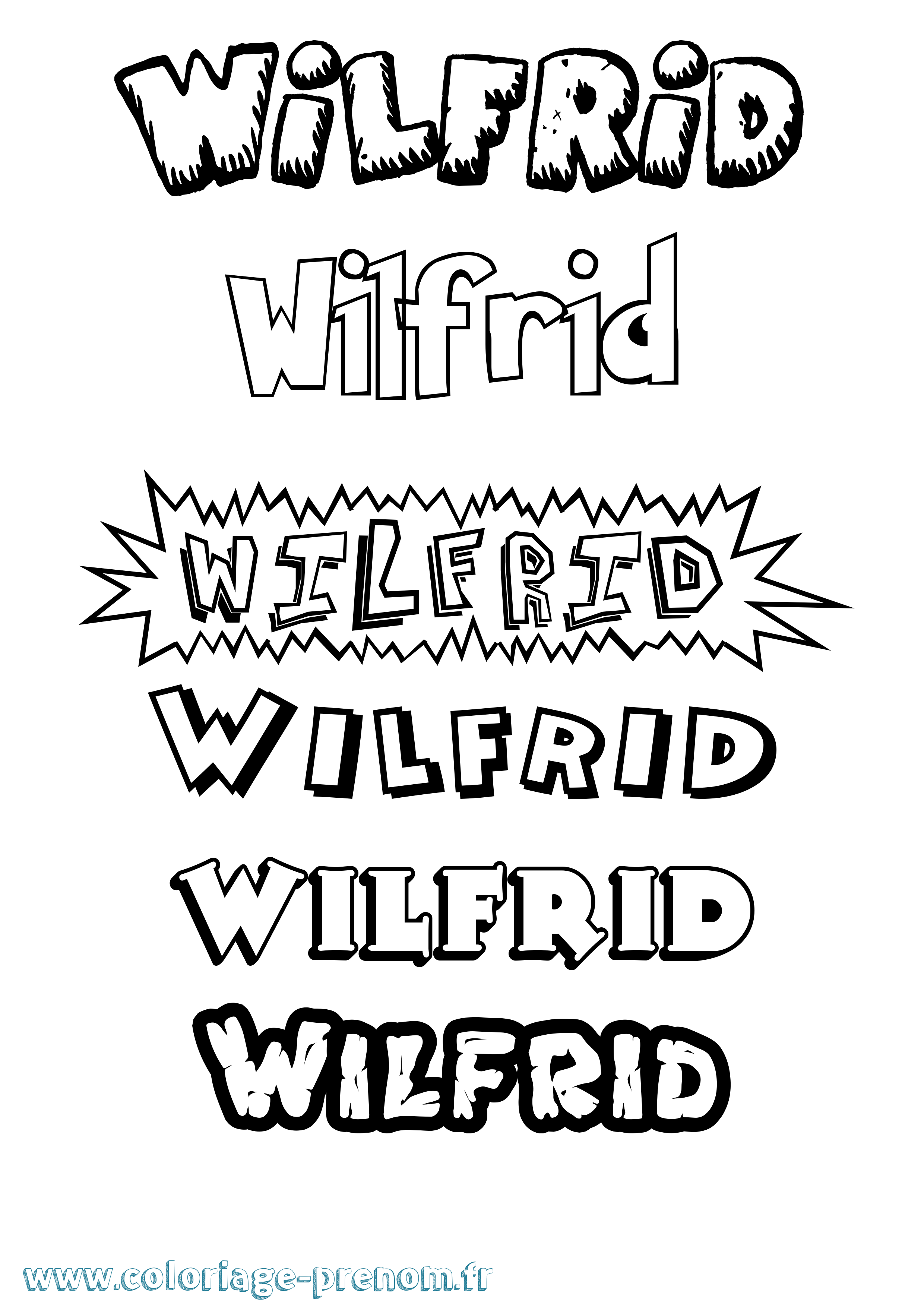 Coloriage Wilfrid Dessin Animé Coloriage prénom Wilfrid Dessin Animé