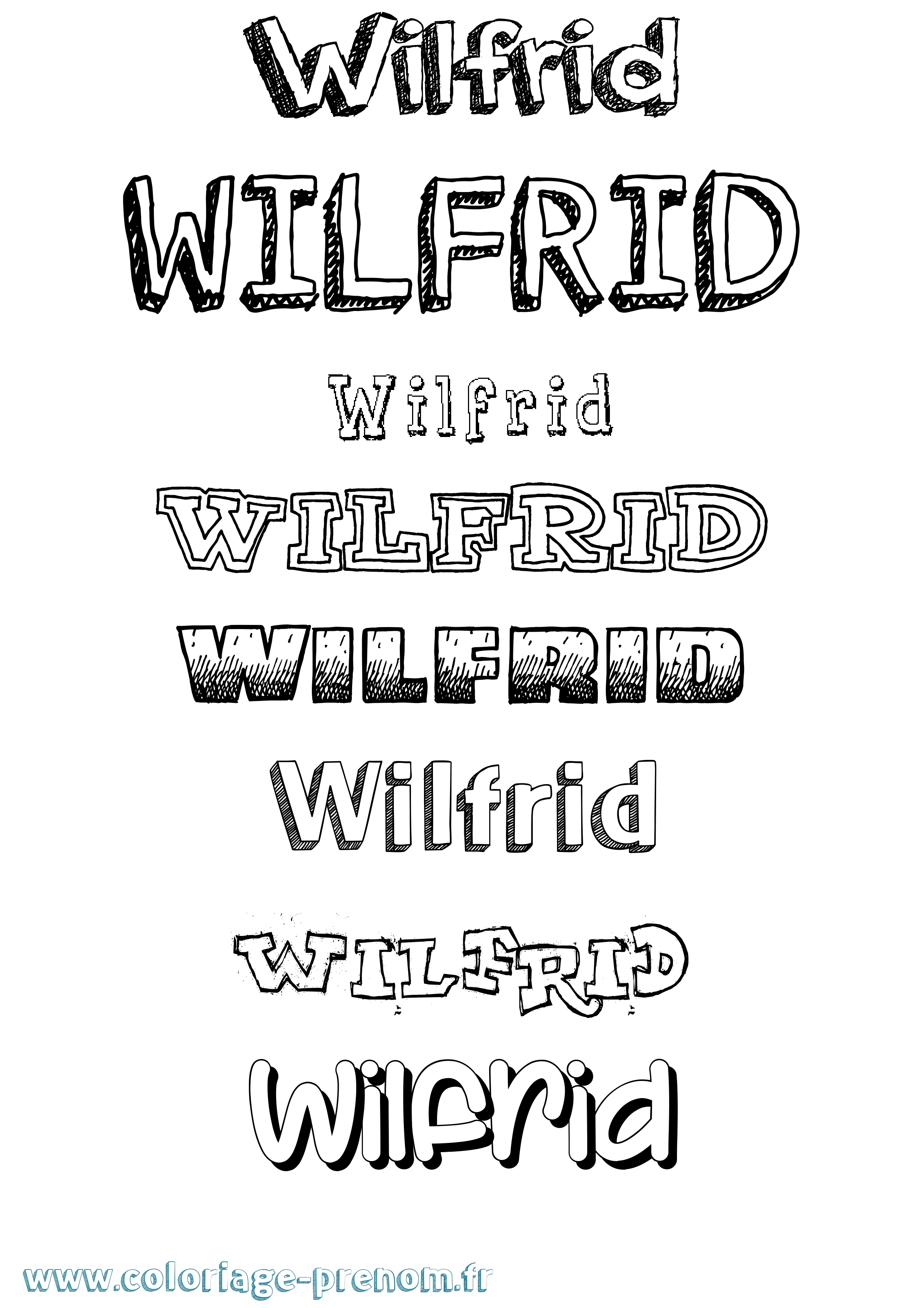 Coloriage Wilfrid Dessiné Coloriage prénom Wilfrid Dessiné
