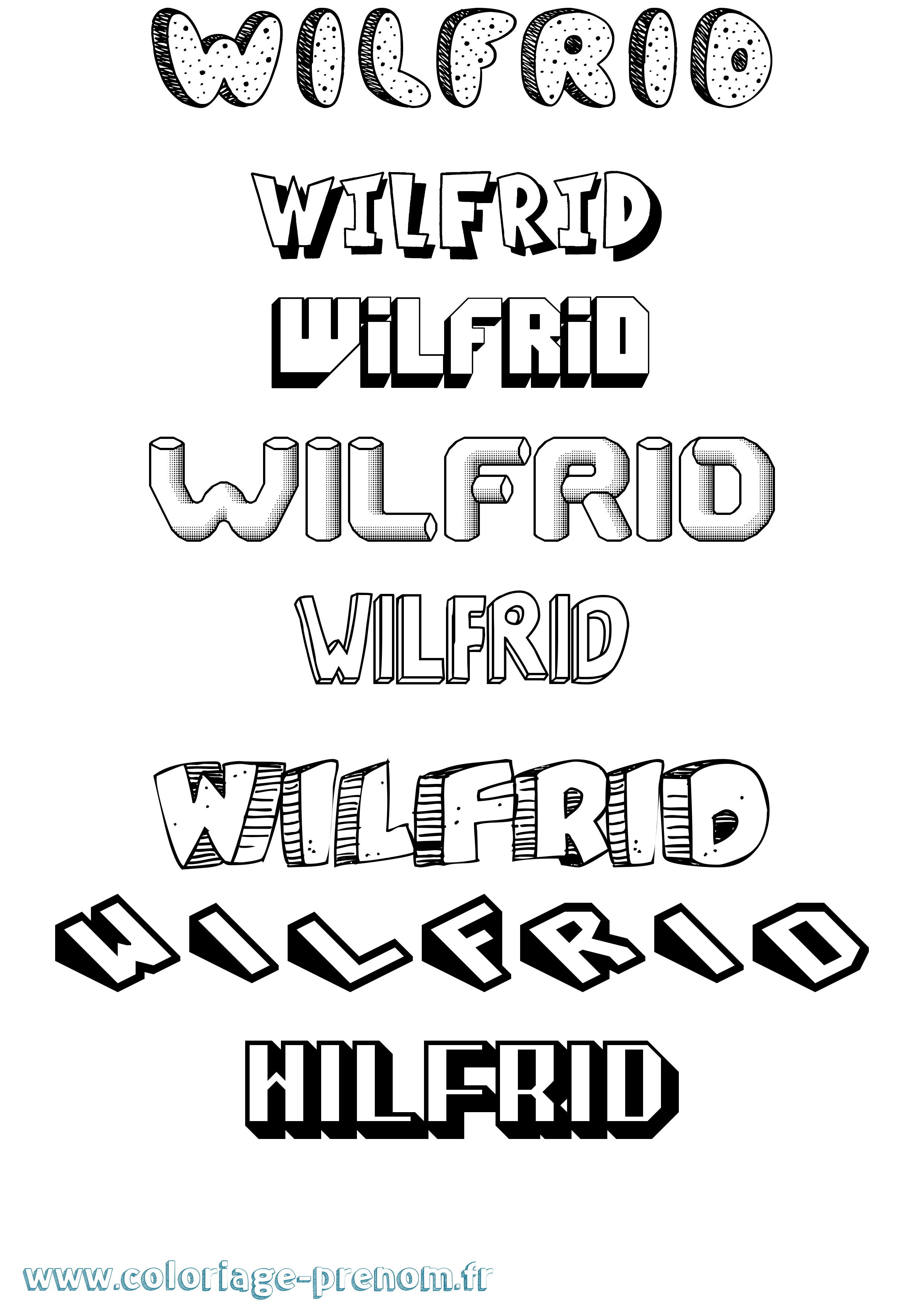 Coloriage Wilfrid Effet 3D Coloriage prénom Wilfrid Effet 3D
