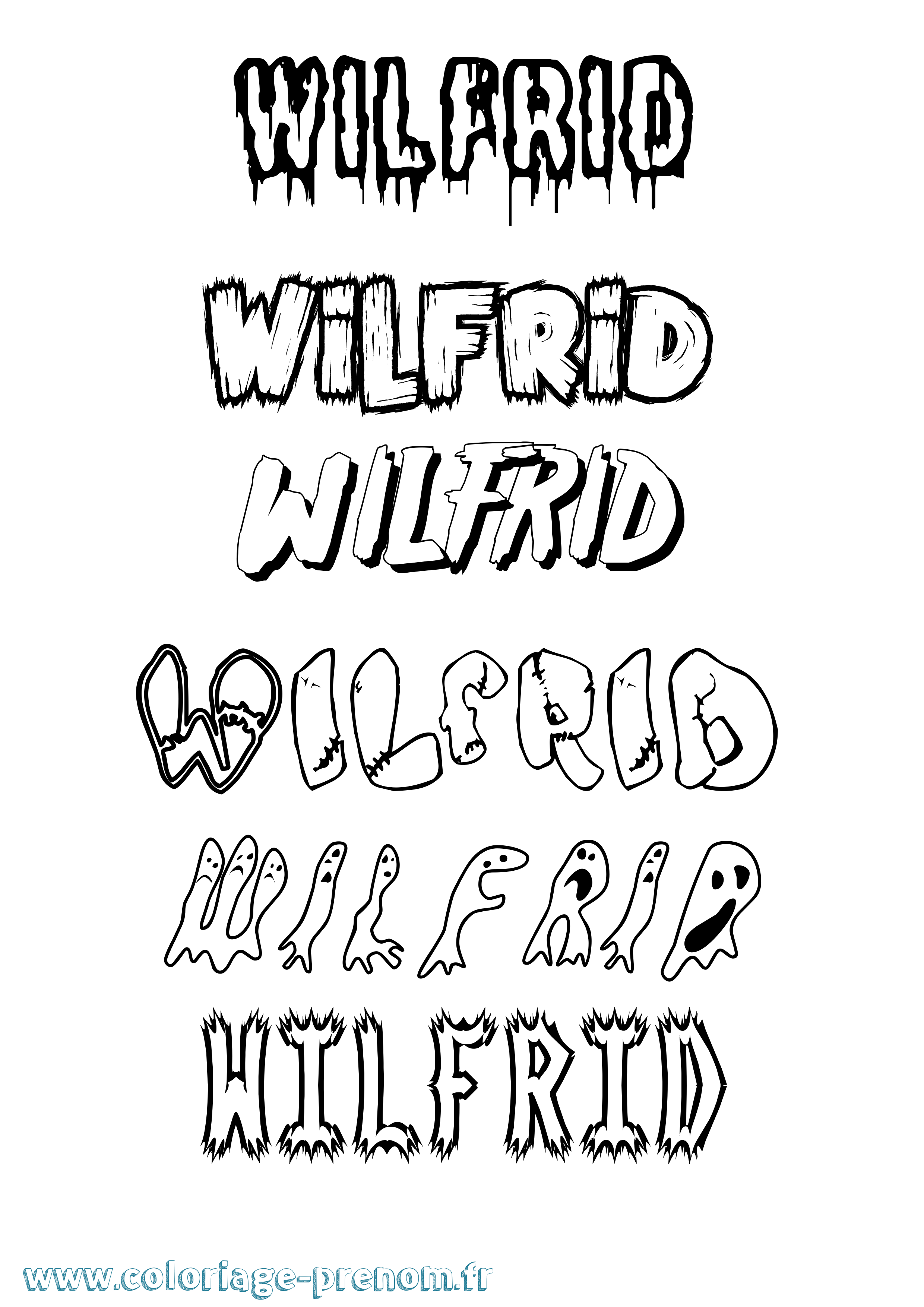Coloriage Wilfrid Frisson Coloriage prénom Wilfrid Frisson