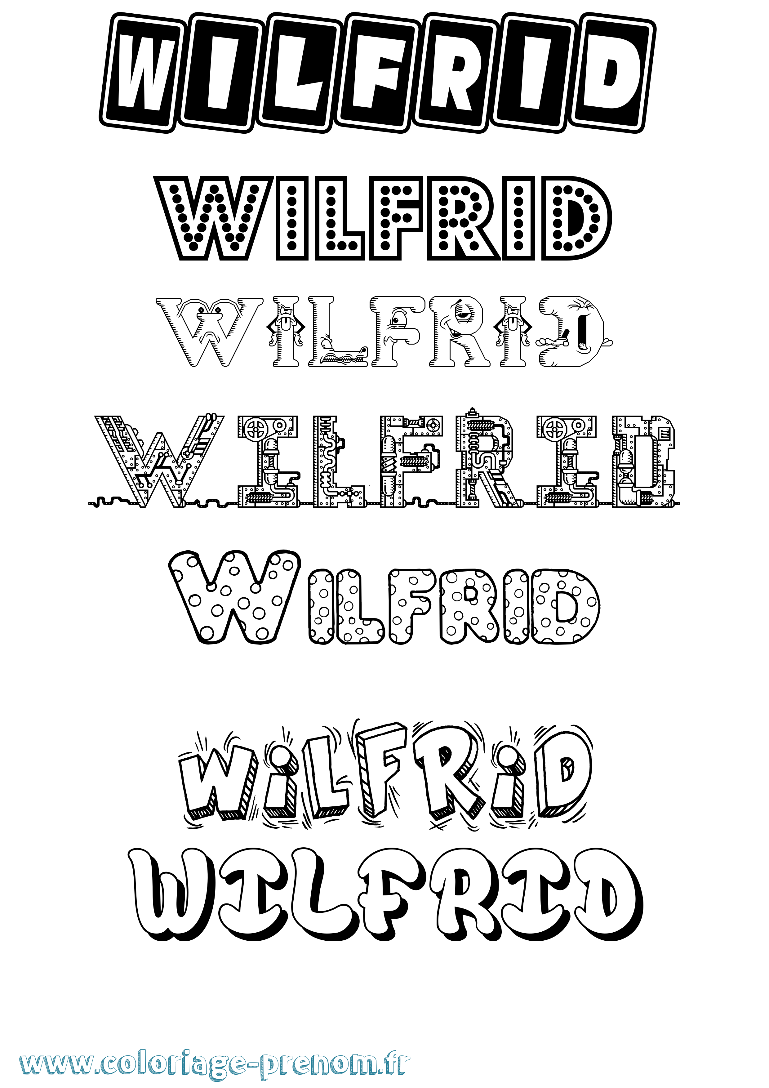 Coloriage Wilfrid Fun Coloriage prénom Wilfrid Fun