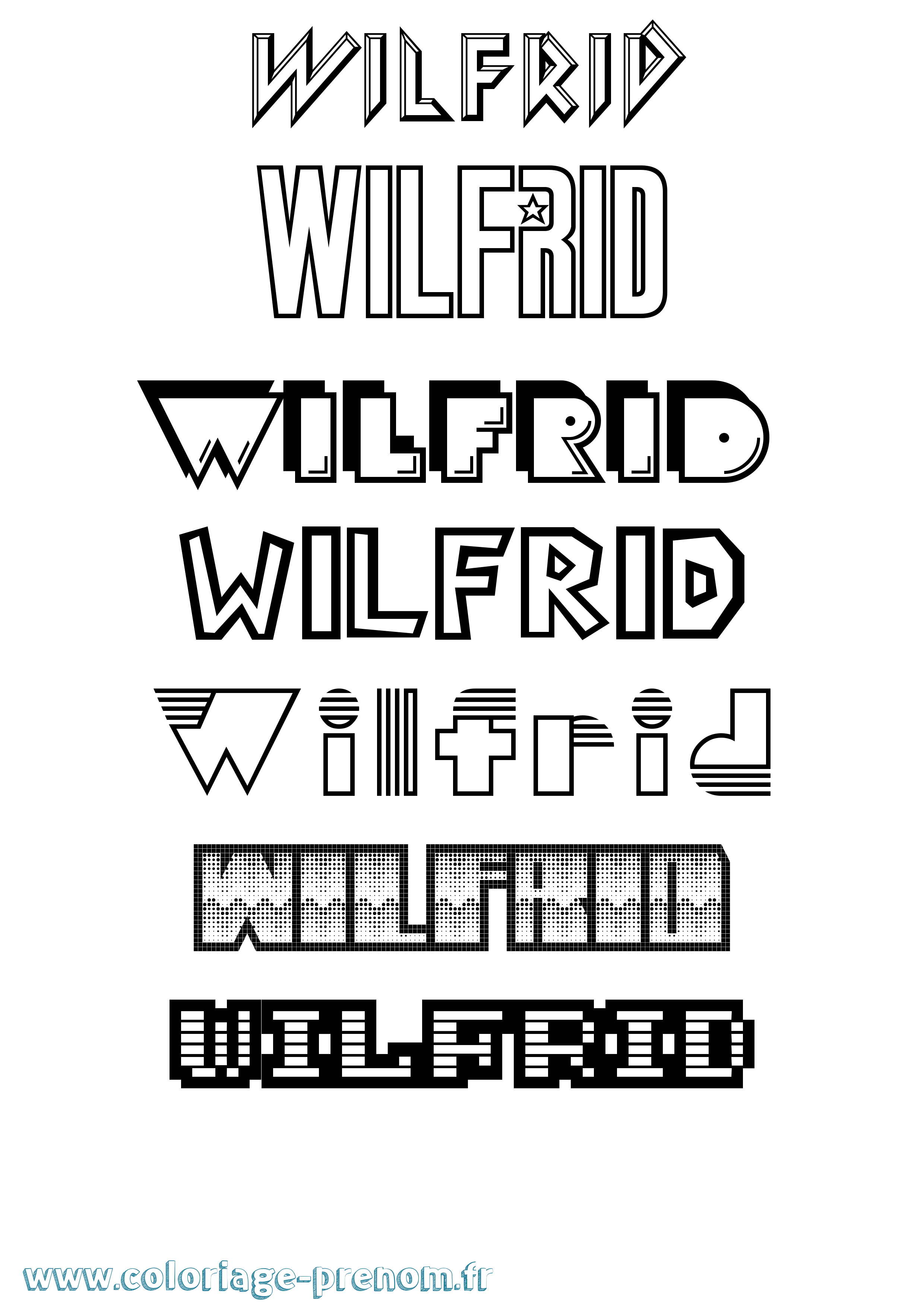 Coloriage Wilfrid Jeux Vidéos Coloriage prénom Wilfrid Jeux Vidéos