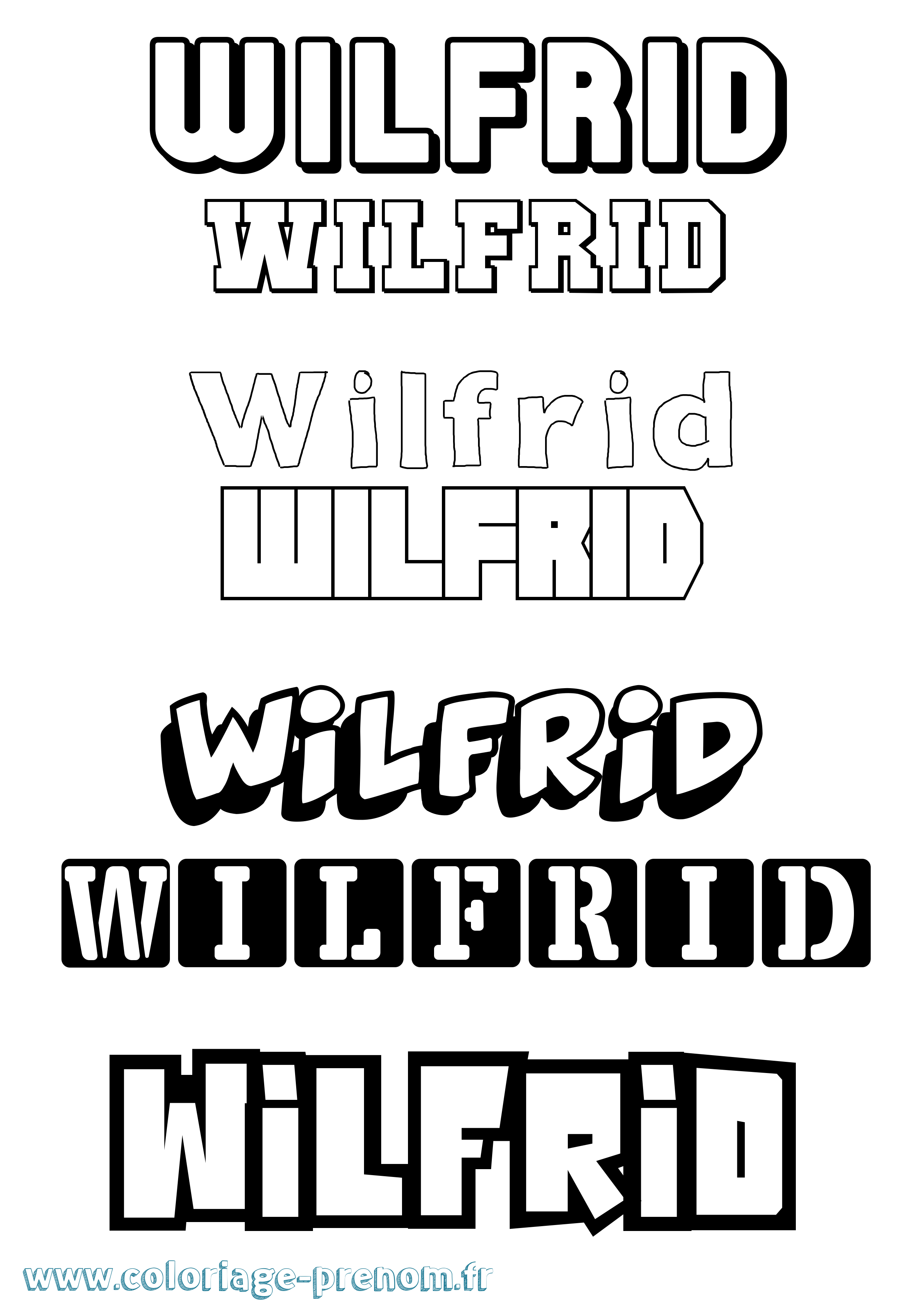 Coloriage Wilfrid Simple Coloriage prénom Wilfrid Simple