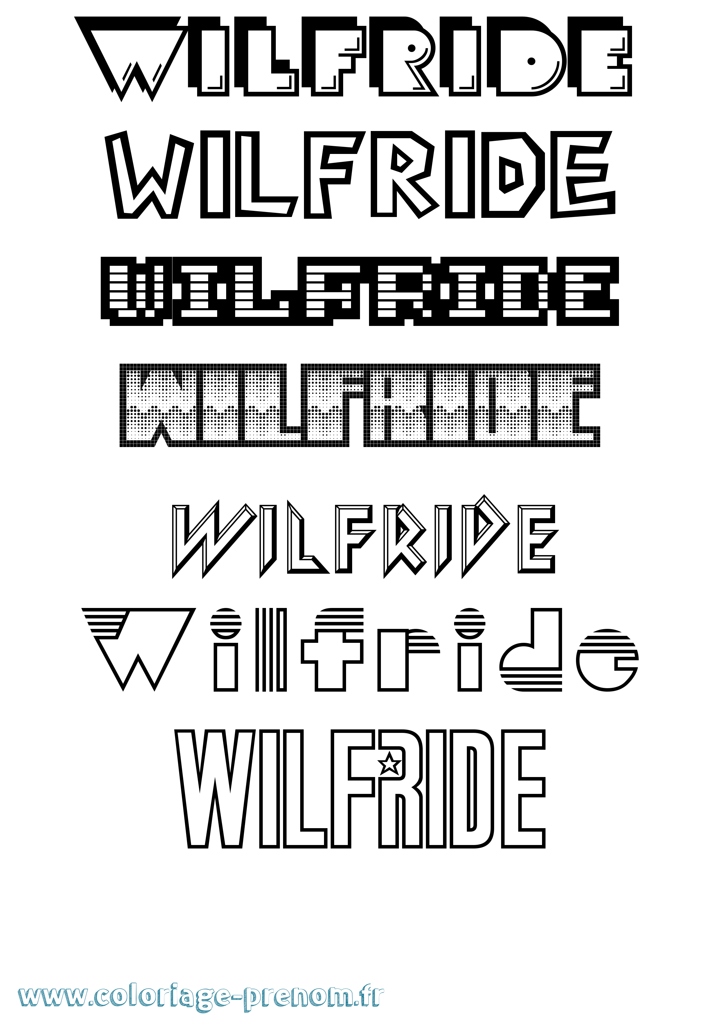Coloriage Wilfride Jeux Vidéos Coloriage prénom Wilfride Jeux Vidéos