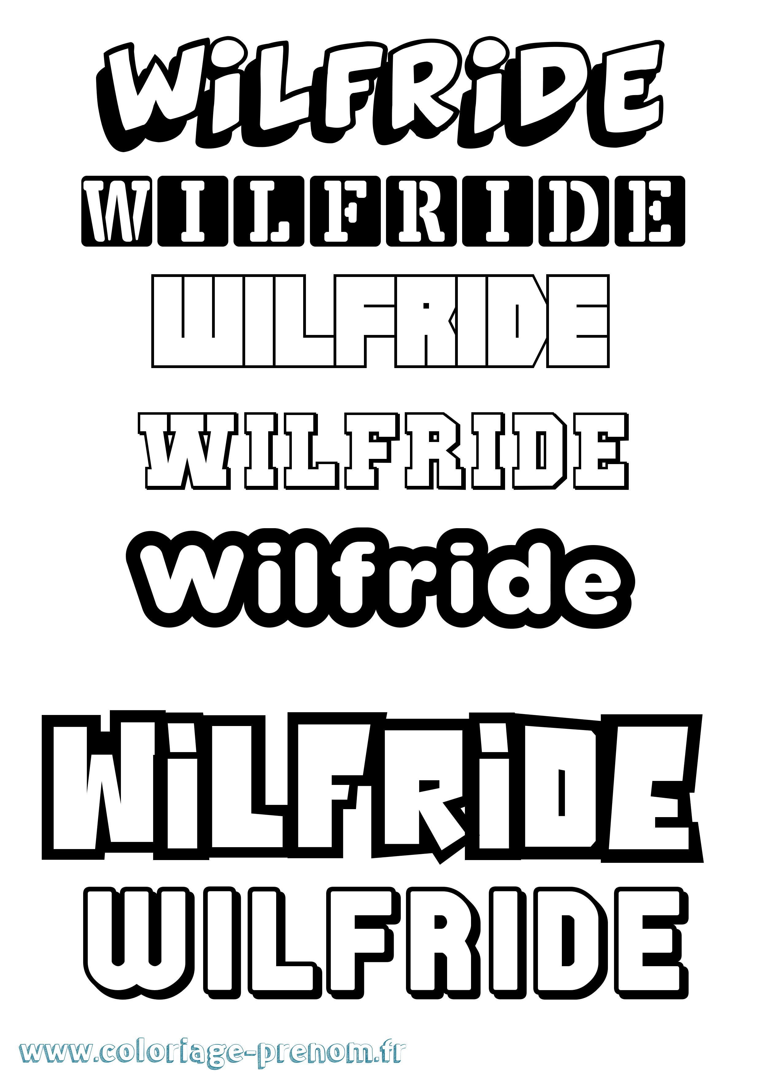 Coloriage Wilfride Simple Coloriage prénom Wilfride Simple