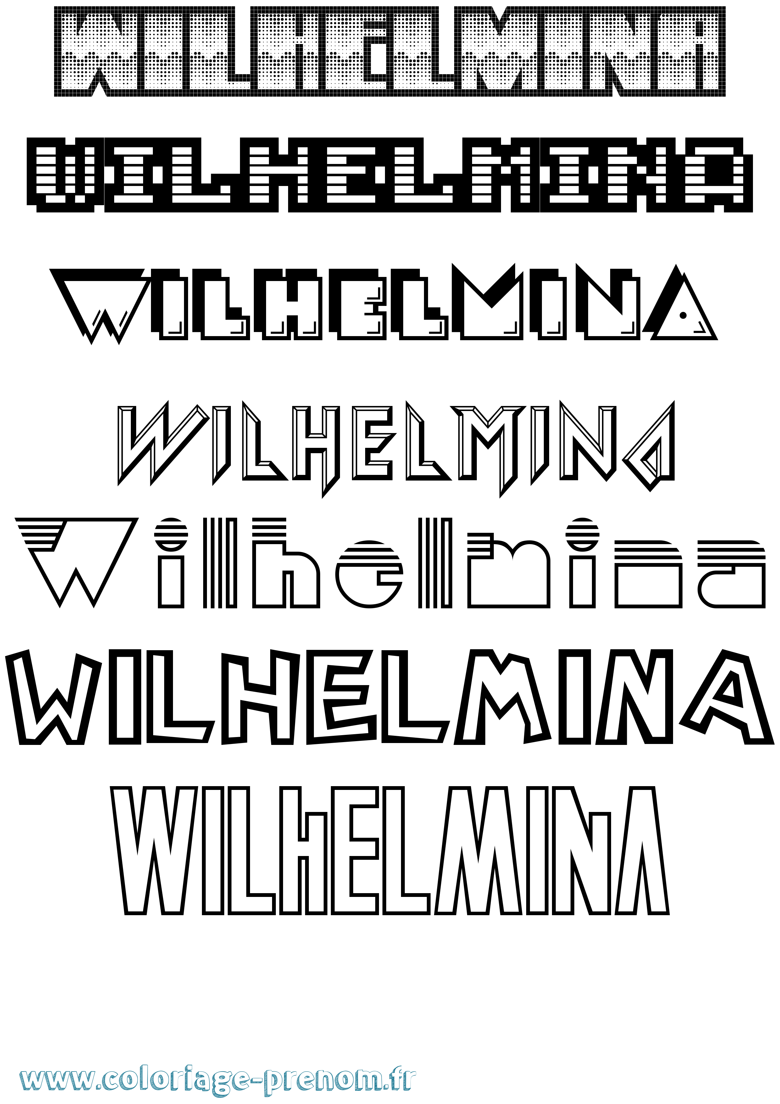Coloriage Wilhelmina Jeux Vidéos Coloriage prénom Wilhelmina Jeux Vidéos